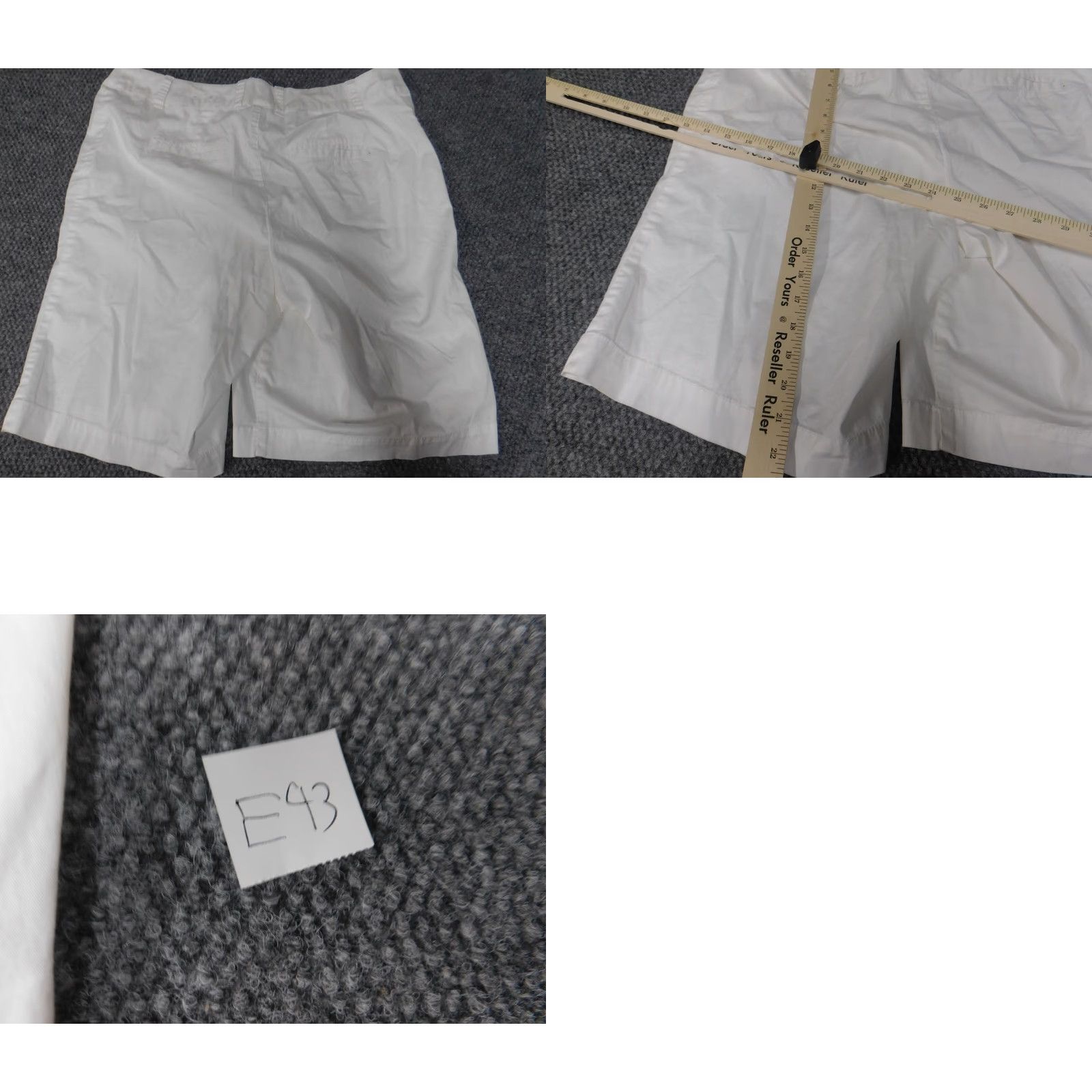 Vintage Venezia Womens Shorts 16 white chino straight Casual Summer Classic Stretch Zipper Cotton Blend Denim Flat Front Mid Rise Regular Women Size 26" / US 2 / IT 38 - 8 Thumbnail