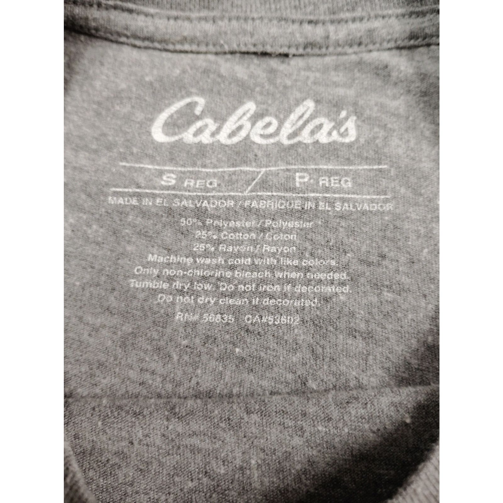 Cabelas Cabela's Gray Crewneck Tee with White Logo Print Size S / US 4 / IT 40 - 3 Thumbnail