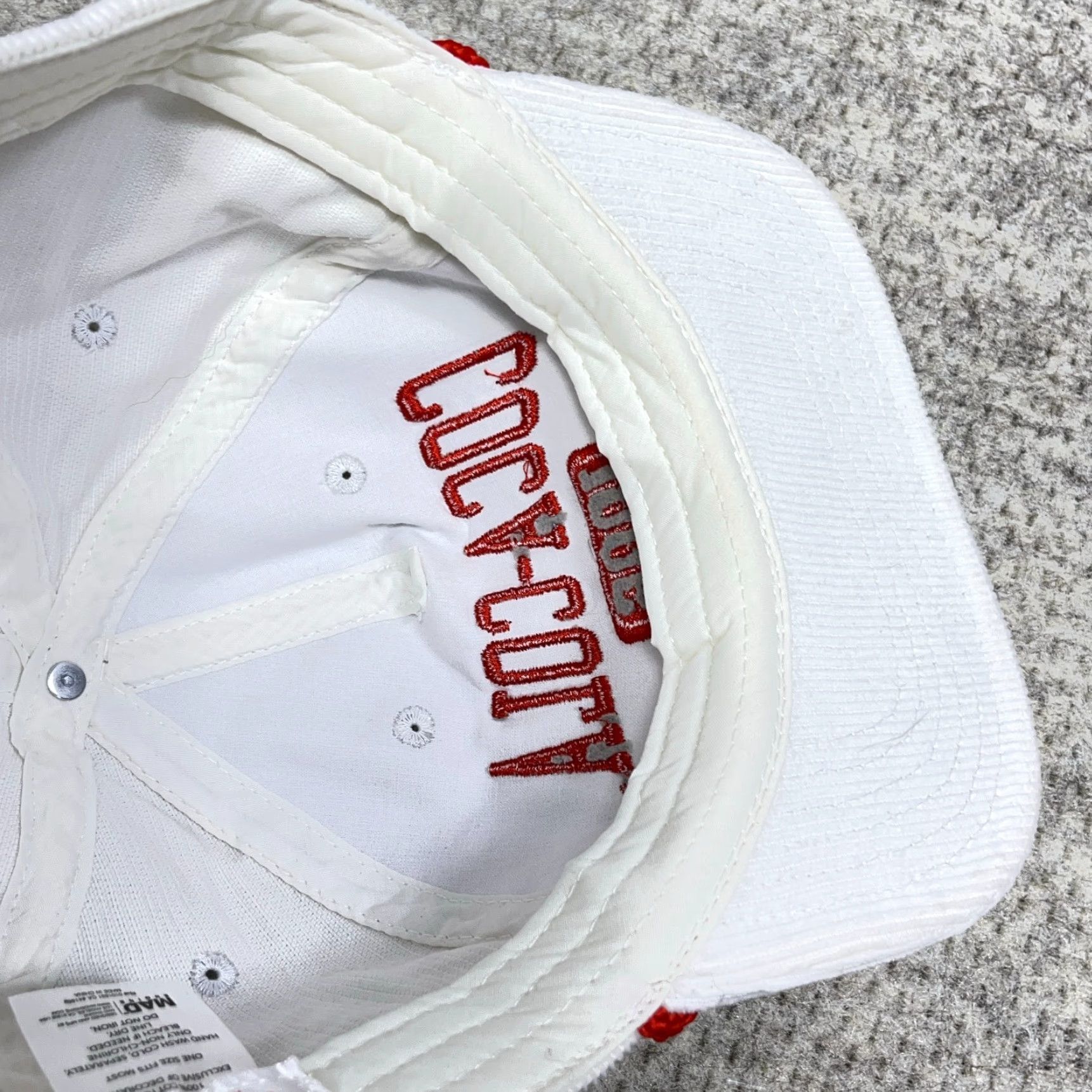 Vintage Coca Cola Hat Cap SnapBack White Red Corduroy Rope Trucker Soda Adult Retro Size ONE SIZE - 5 Thumbnail