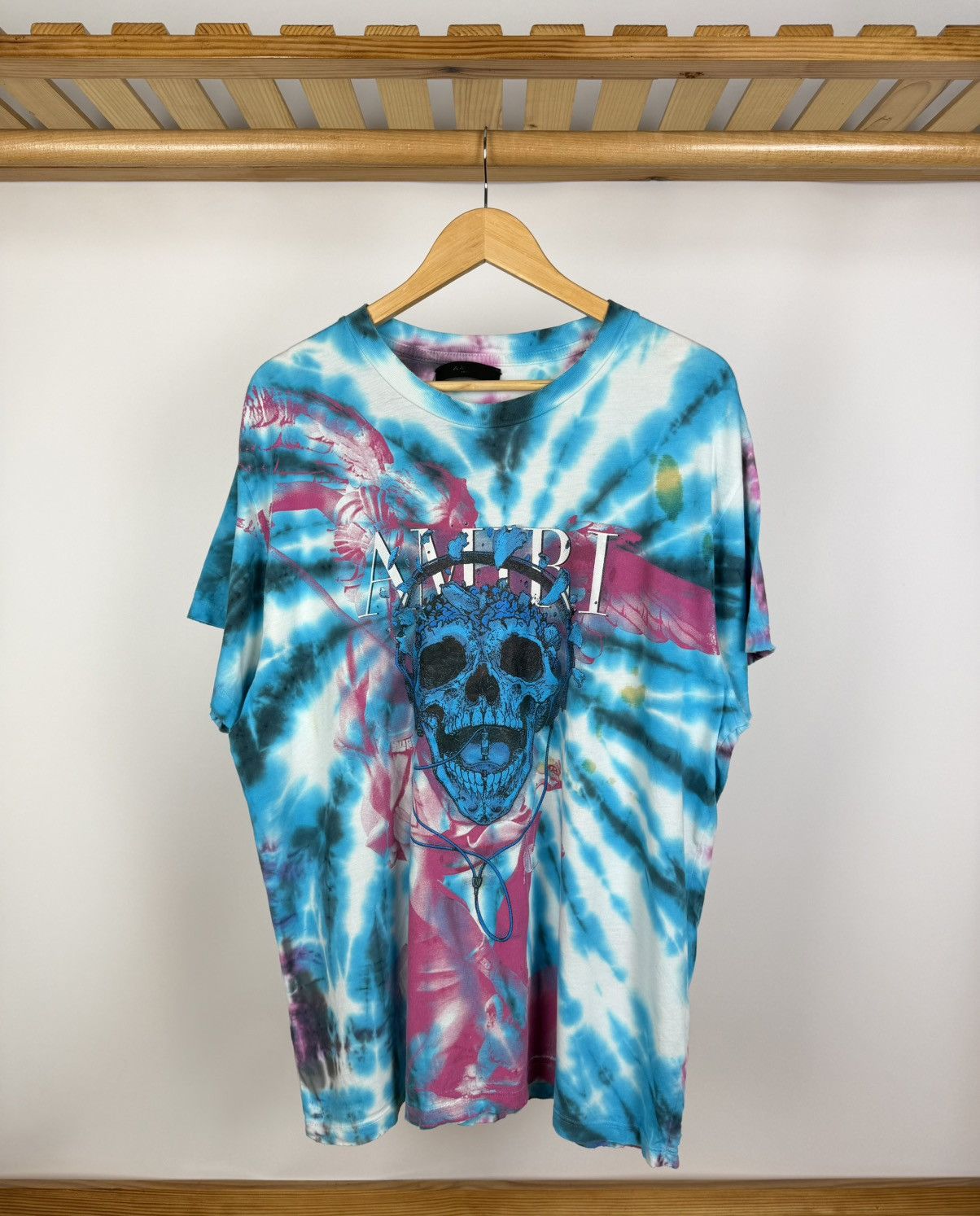 Amiri Amiri Distressed T-Shirt TIE DYE SKULL Size L Size US L / EU 52-54 / 3 - 1 Thumbnail