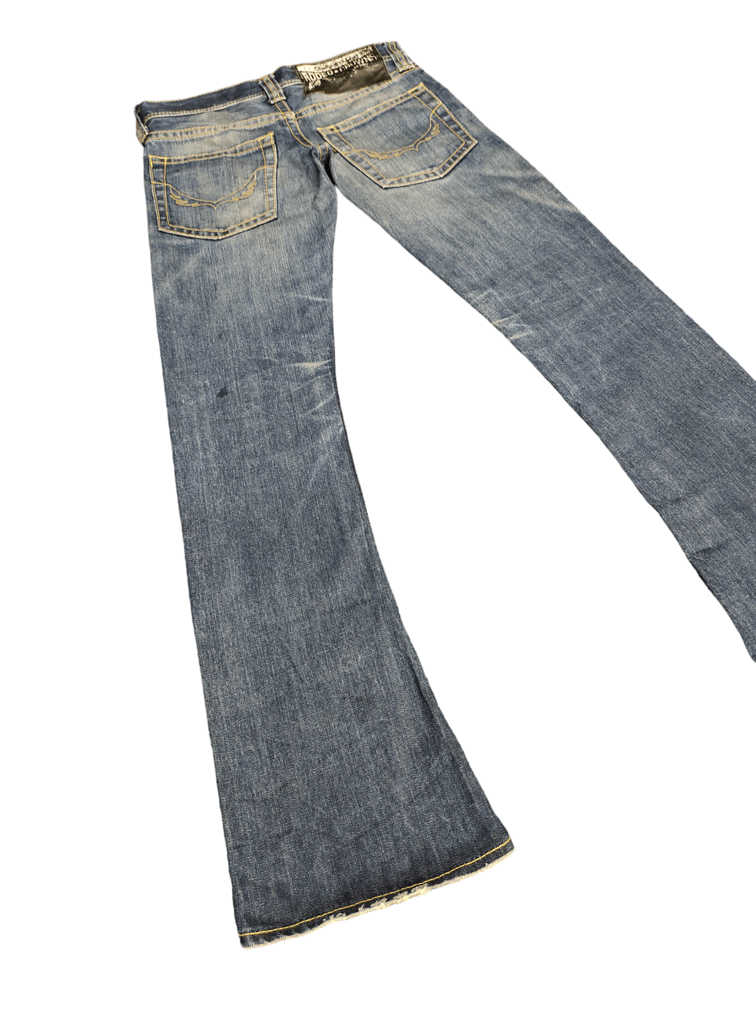 If Six Was Nine Flare Jeans Rodeo Crowns Spiral Cut Faded Low Rise Boot Cut Size US 27 - 13 Thumbnail