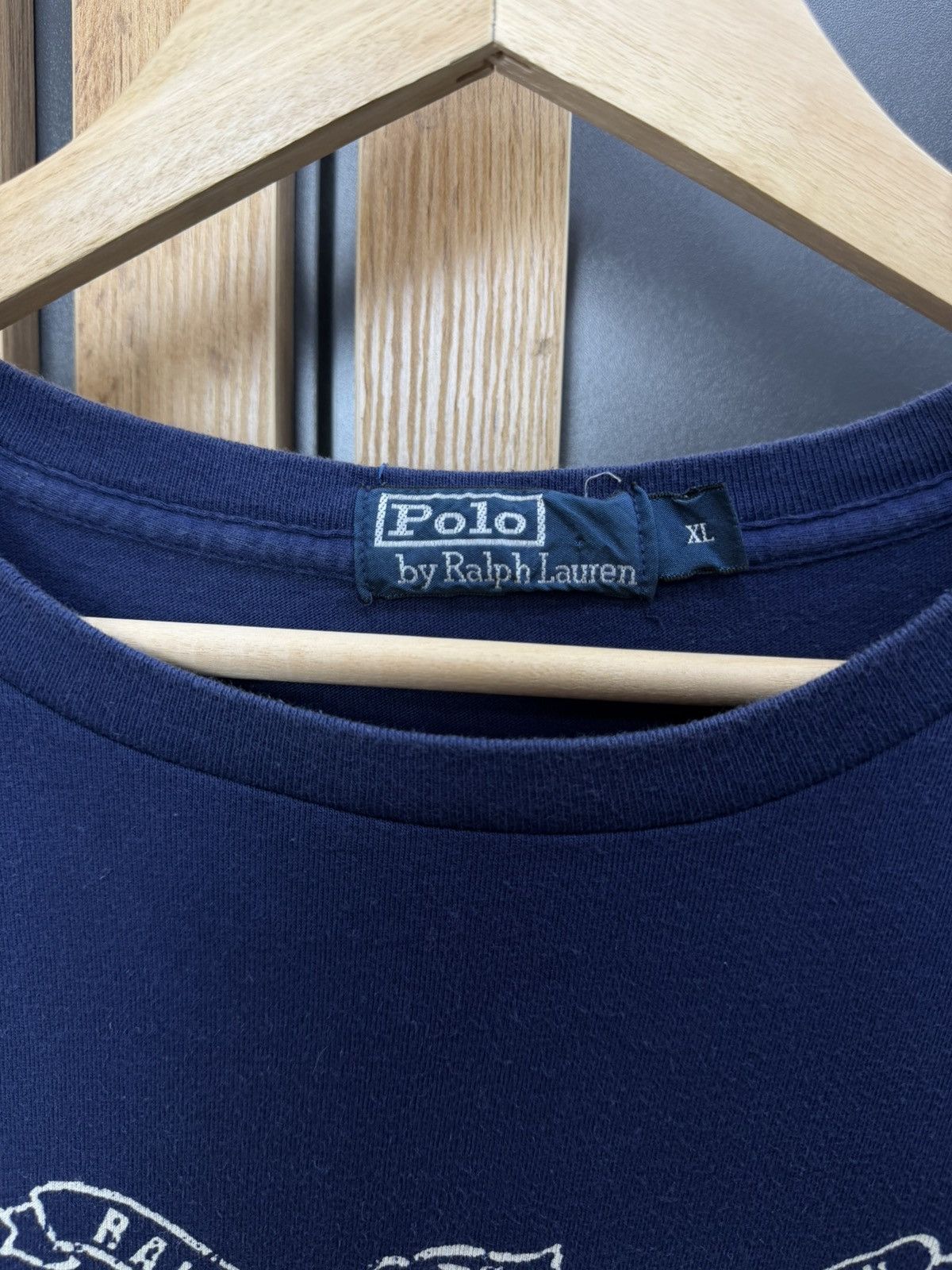 Polo Ralph Lauren Vintage Polo Ralph Lauren Eagle Logo T Shirt Navy Blue XL Size US XL / EU 56 / 4 - 4 Thumbnail