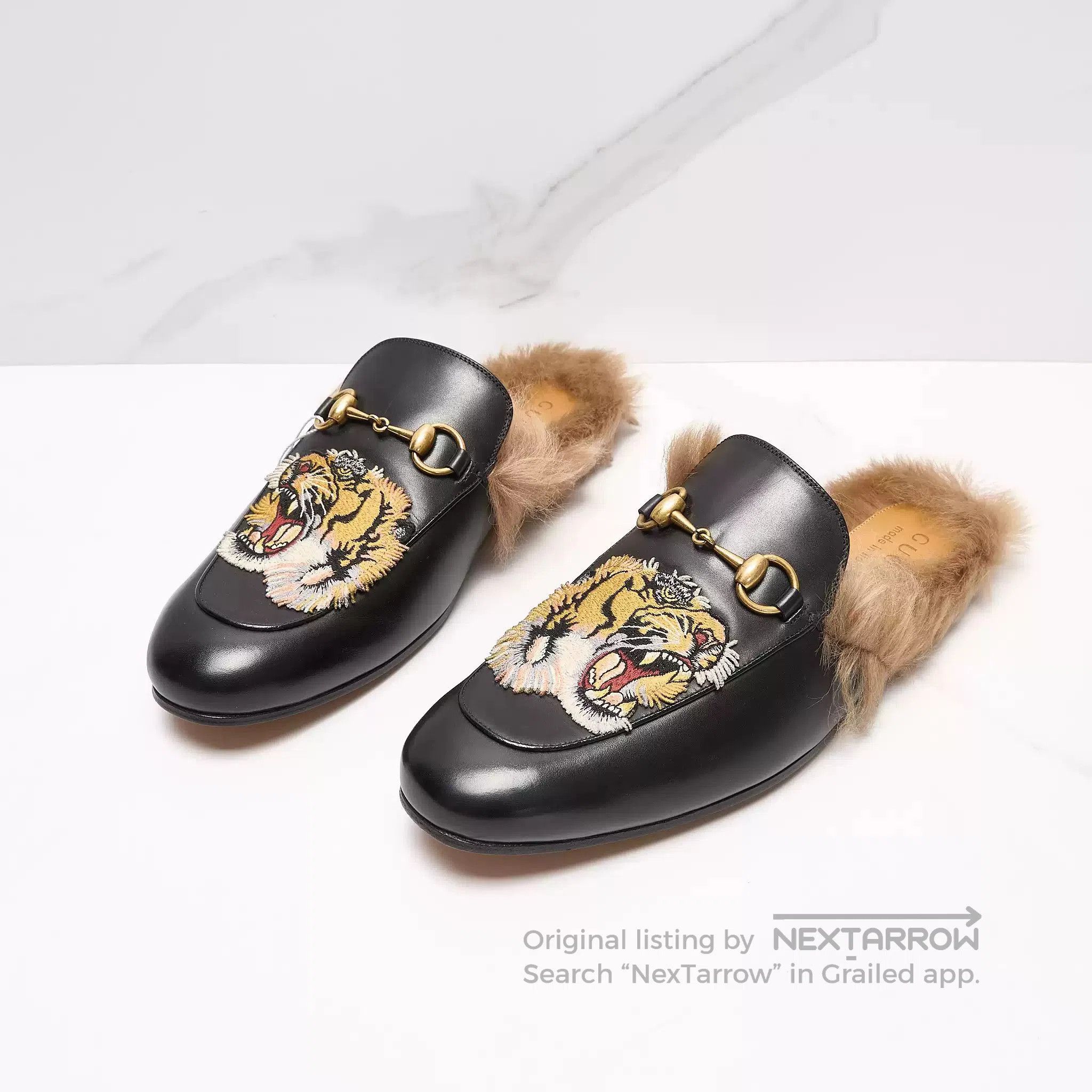 Gucci Gucci Men's Tiger Embroidery Fur Slippers. Size US 7 / EU 40 - 2 Thumbnail