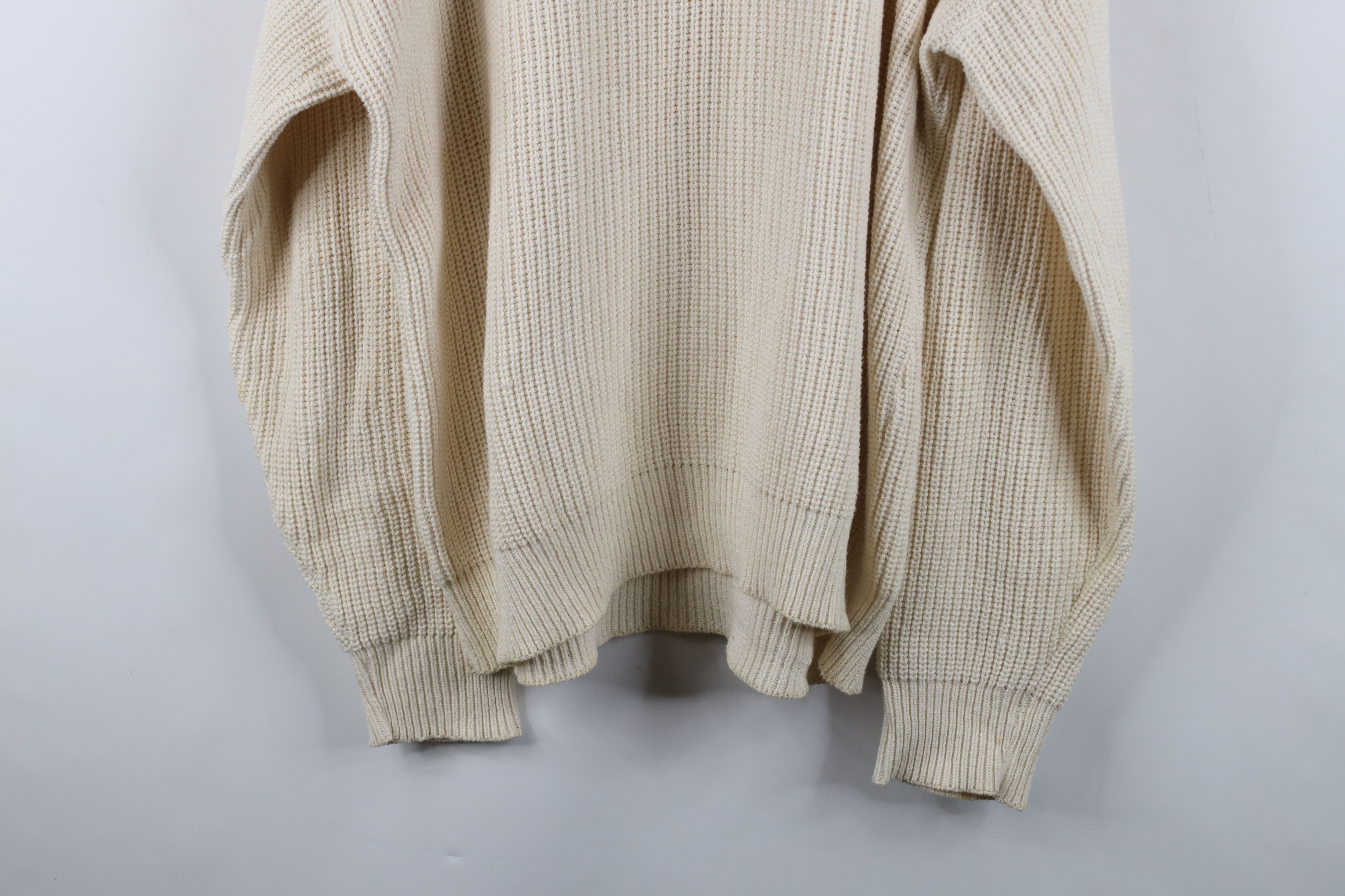 Vintage Vintage 80s 90s Streetwear Ribbed Knit Sweater Cream USA Size US XL / EU 56 / 4 - 16 Thumbnail