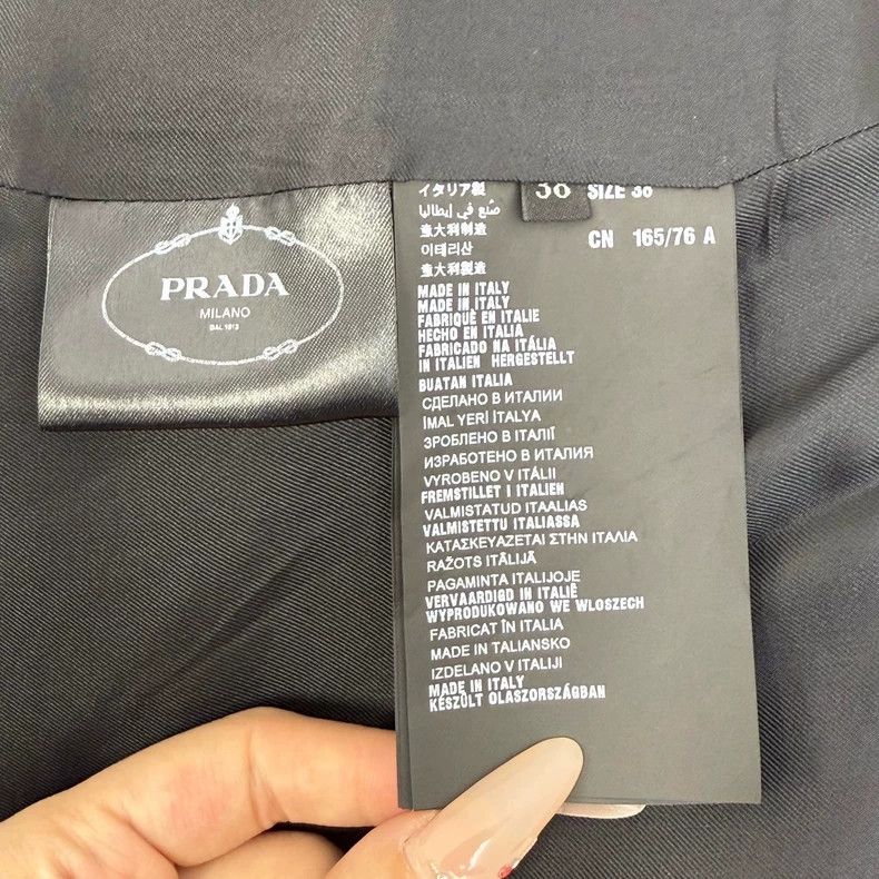 Prada Prada Size 38 Black wool tweed medium and long coat 2502-N Size US XXS / EU 40 - 7 Thumbnail