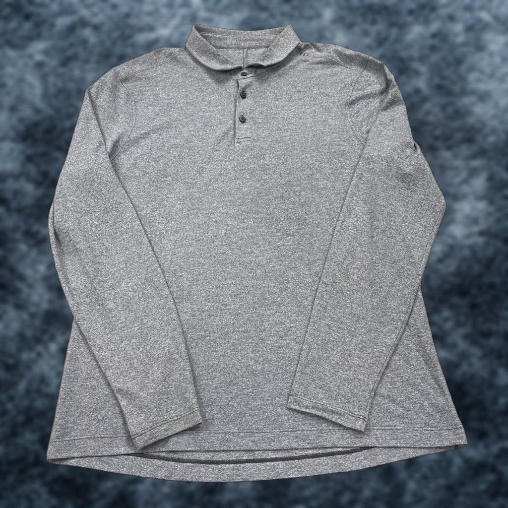 Lululemon Lululemon Polo Shirt Mens Large Blue Heather Evolution Long Sleeve Golf Tennis Size US L / EU 52-54 / 3 - 1 Thumbnail