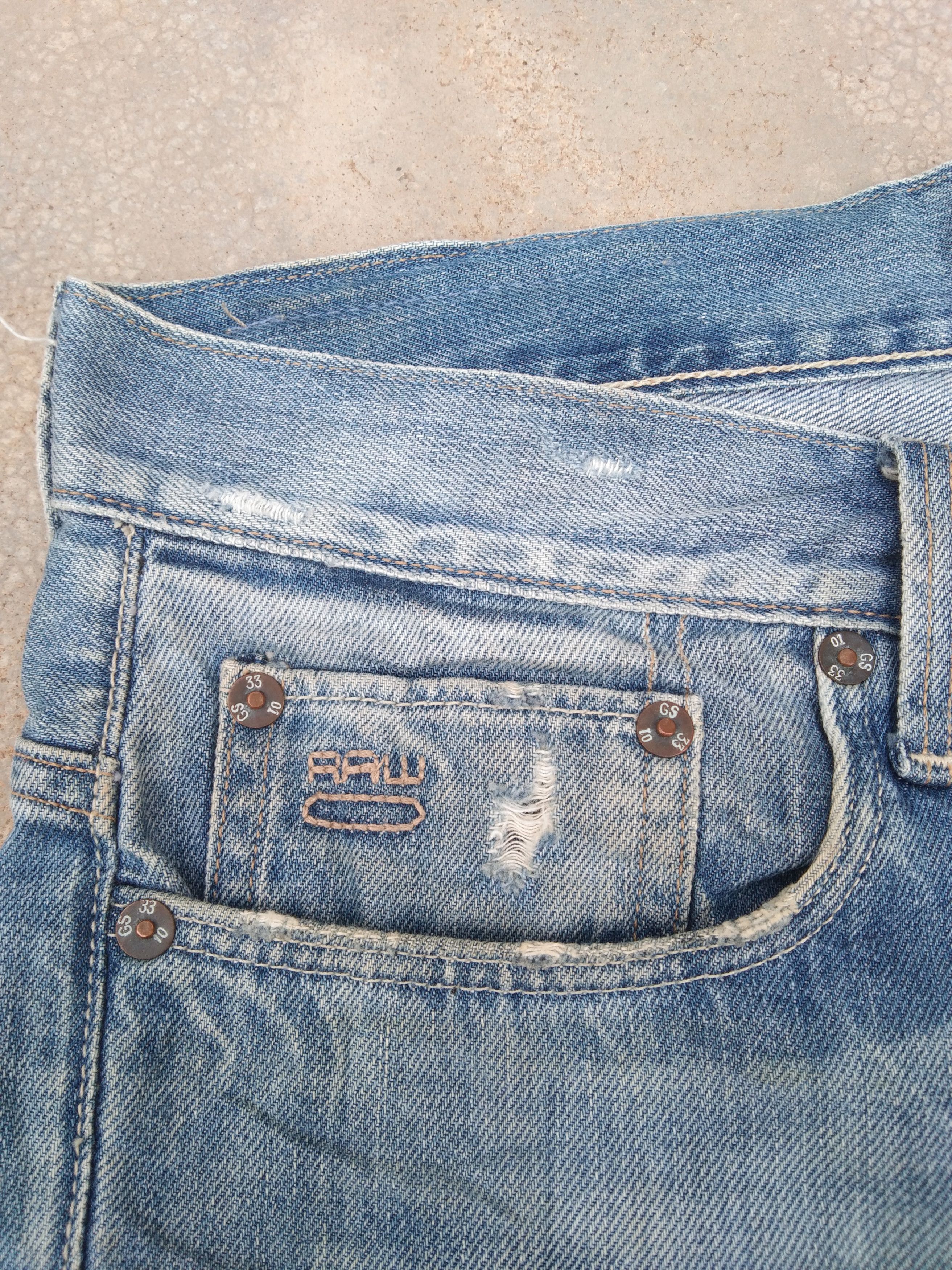 G-Star 3301 G Star Raw Denim Distressed Jeans 30x29 Size US 30 / EU 46 - 8 Thumbnail