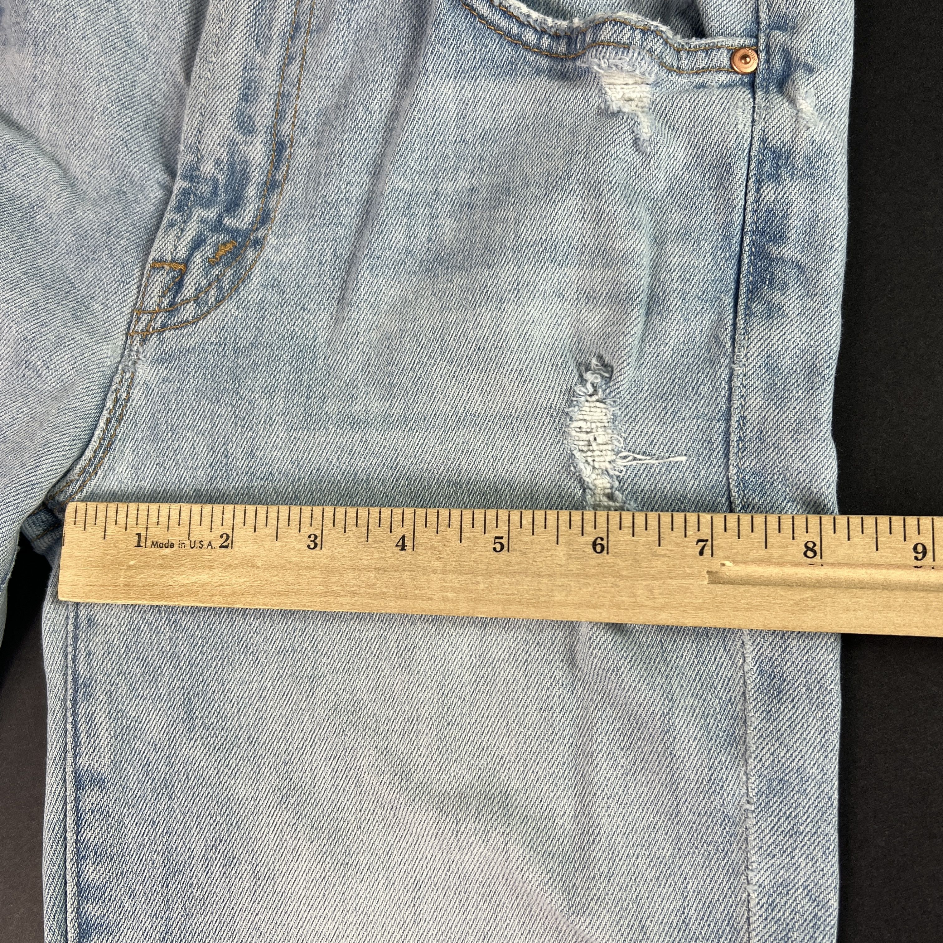 MOTHER Mother Jeans Rascal Ankle Undone Hem Blue Distressed Denim Size 25" / US 0 / IT 36 - 20 Thumbnail
