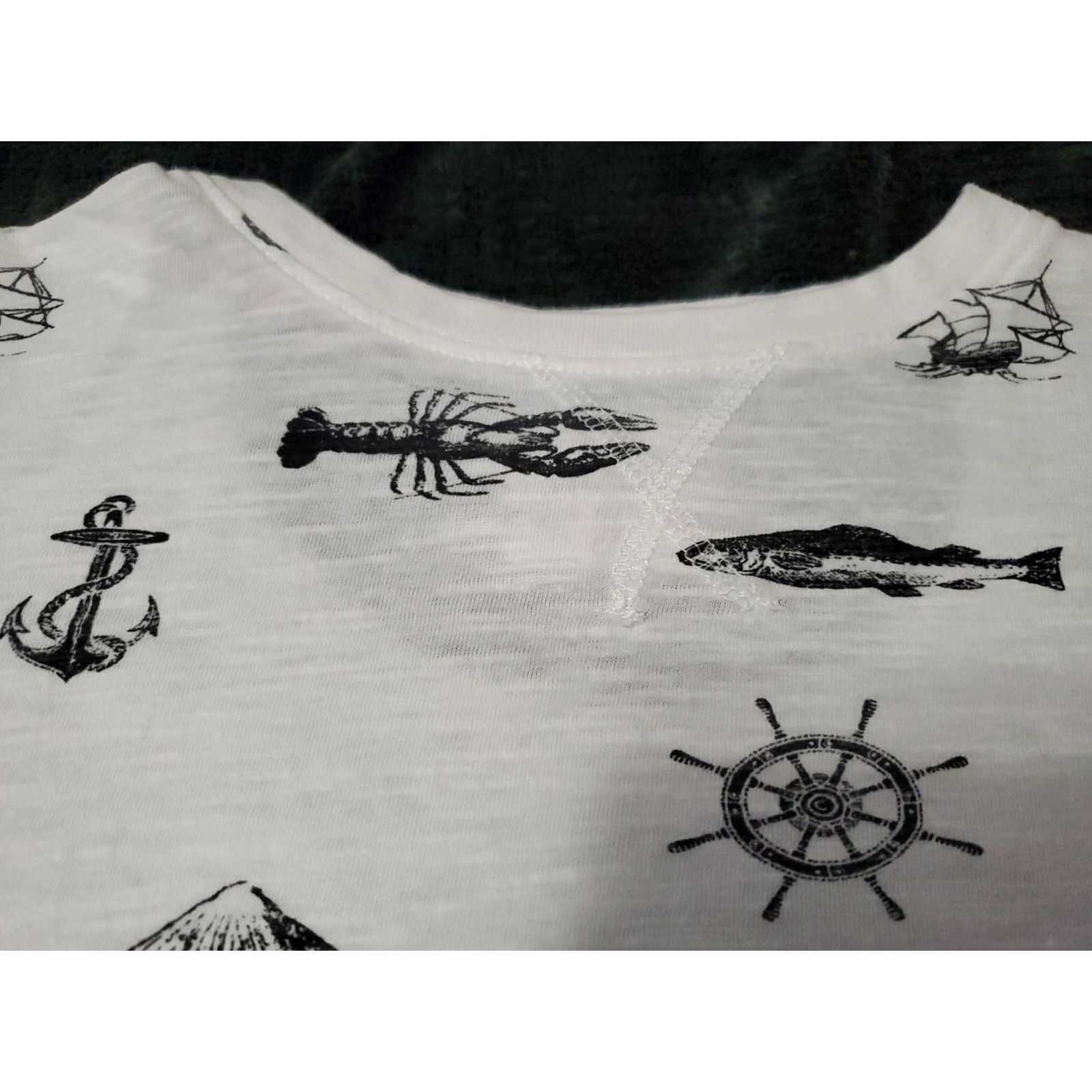 Nautica Ditch Plains Nautical Short Sleeve Shirt M White Unisex Adults Graphic Print Size M Size US M / EU 48-50 / 2 - 7 Thumbnail