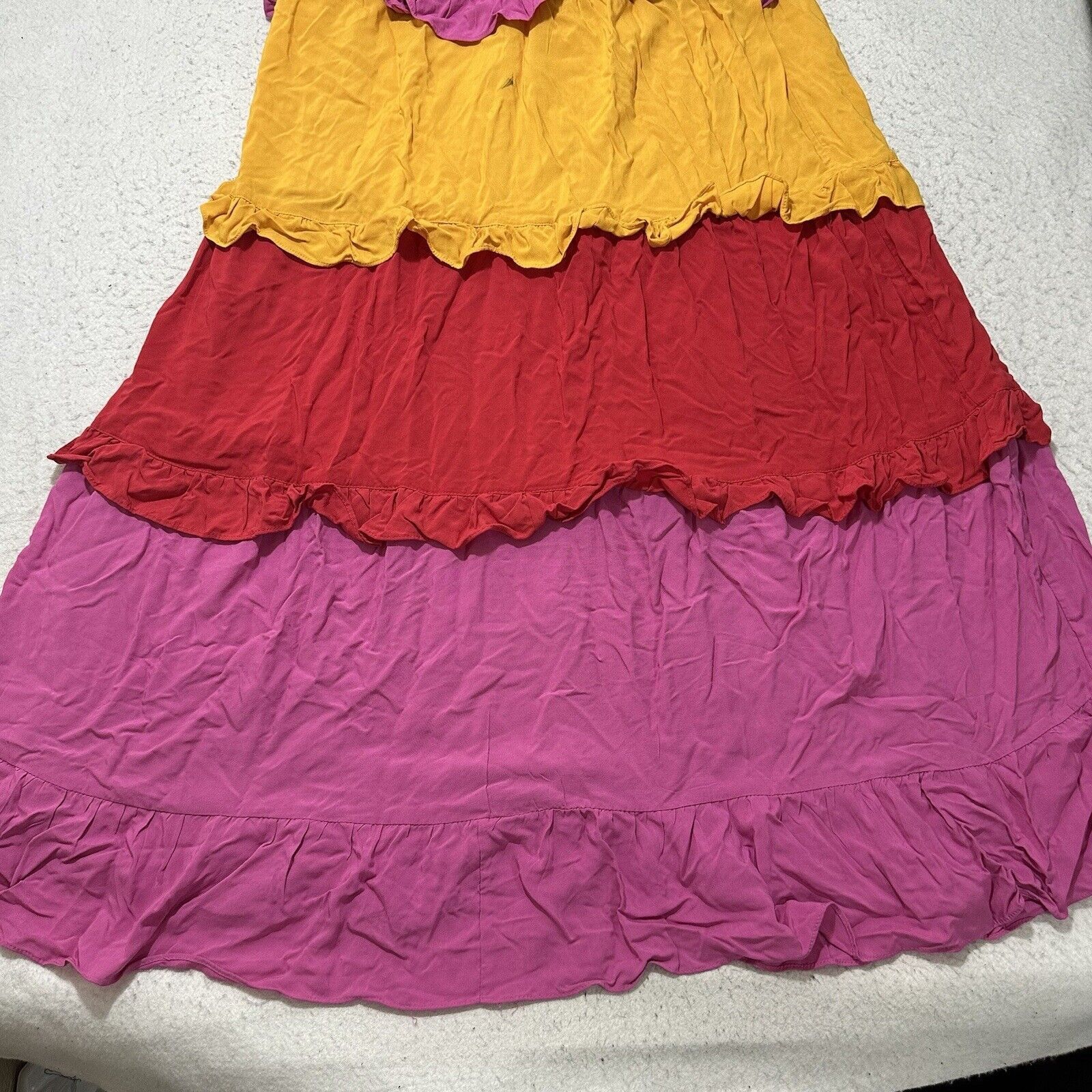 Other Ivy Street 1X Pink Colorful Tiered Maxi Sundress Sleeveless Size XL / US 12-14 / IT 48-50 - 8 Thumbnail