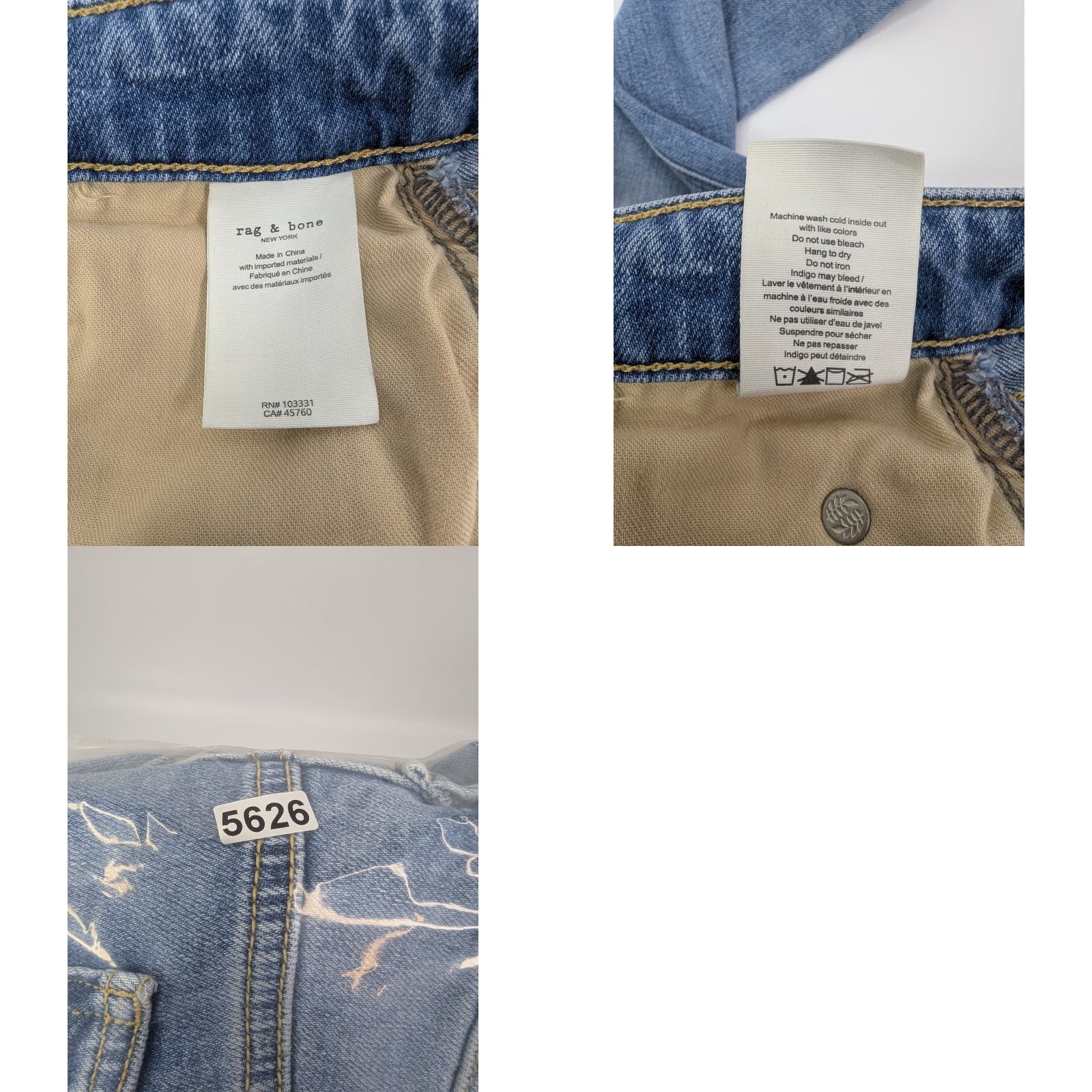 Rag & Bone Rag & Bone Jeans Womens Cate 31 Blue Mid Rise Ankle Skinny Raw Hem Distress Size 24" / US 00 / IT 34 - 9 Thumbnail