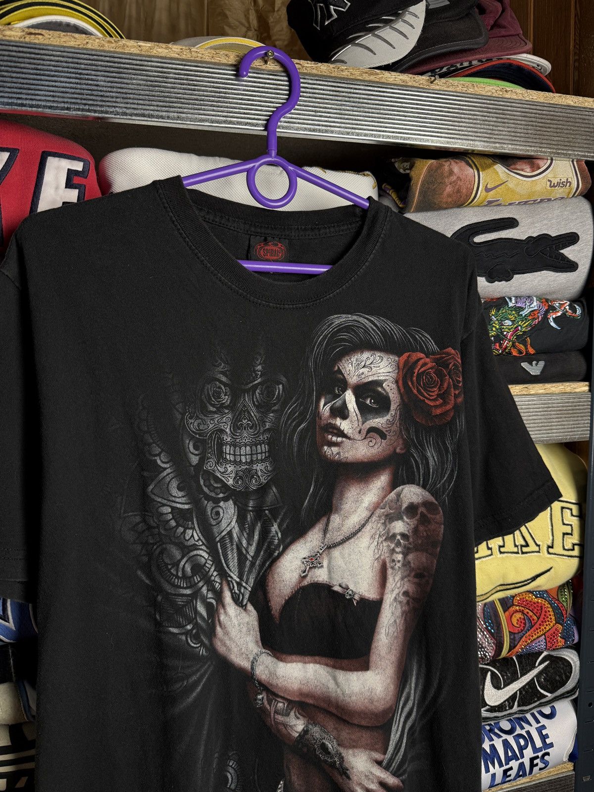 Band Tees Vintage Y2K Adult Horror Face Skeleton Spiral Tee Size US L / EU 52-54 / 3 - 3 Thumbnail