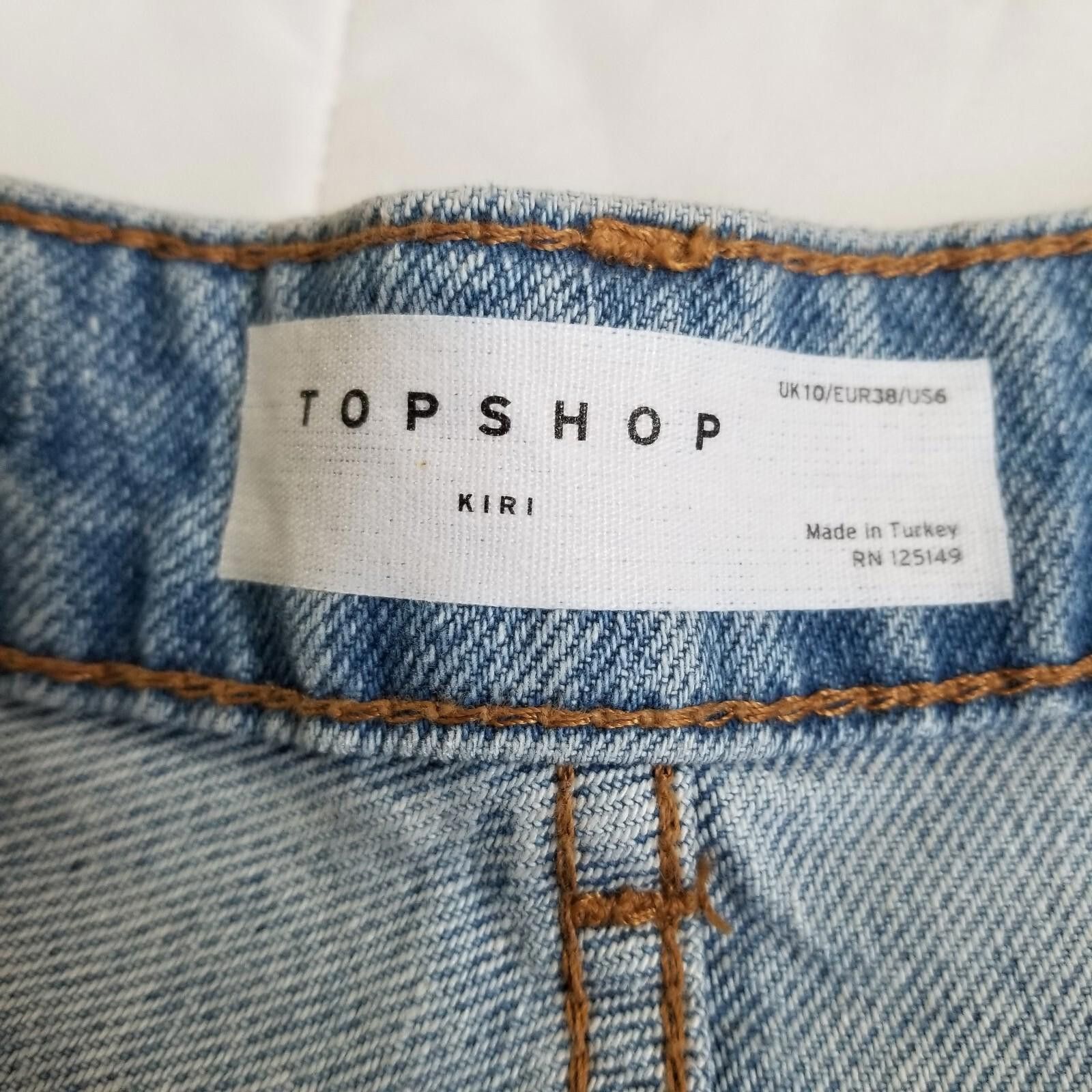 Topshop TopShop Womens Kiri Denim Jean Shorts High Waisted Size 6 Size 28" / US 6 / IT 42 - 5 Thumbnail
