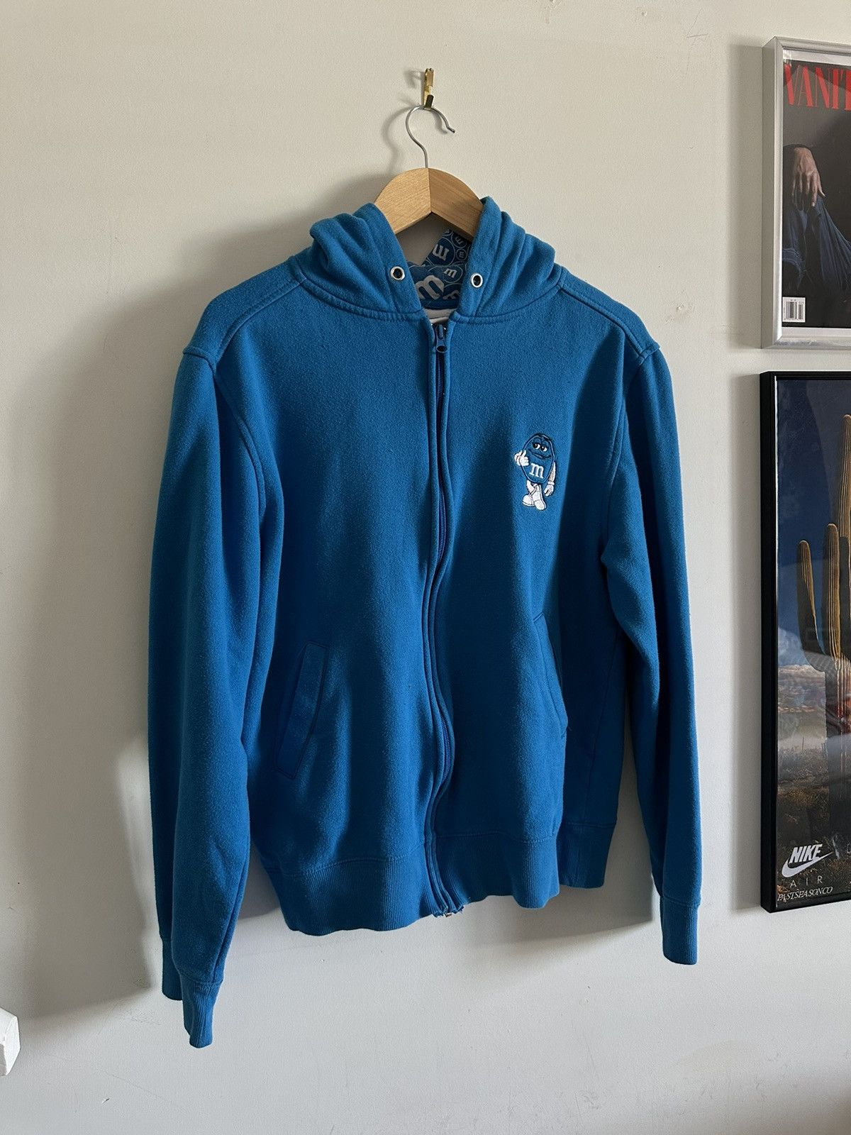 若者に人気のブランド × Streetwear Vintage hoodie up zip graphic vintage blue m&m トップス