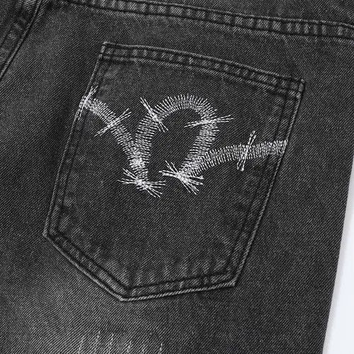 VIBE Camouflage Patchwork Hole Bottom Jeans Size US 33 - 4 Thumbnail