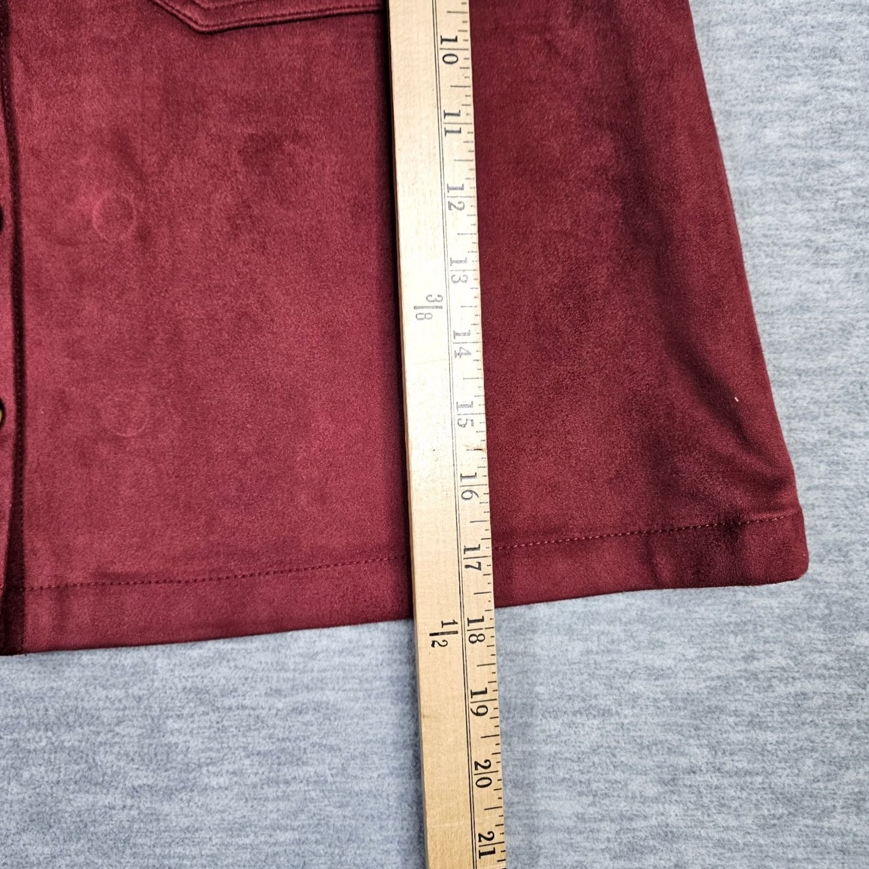 Marine Layer Marine Layer Women’s Mini Burgundy Wine Faux Suede A-line Skirt Sz 12 Size 34" / US 12 / IT 48 - 4 Thumbnail
