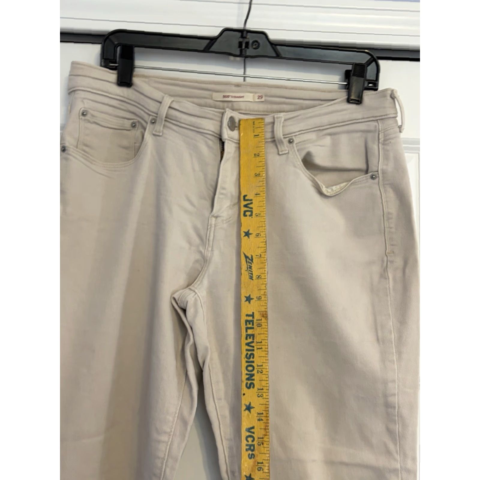 Levi's Levi's 505 Straight Leg Jeans Pants Denim Regular 29 Womens Beige Tan Cotton Blend 5-Pocket Zipper Button Logo Mid Rise Size 29" - 6 Thumbnail