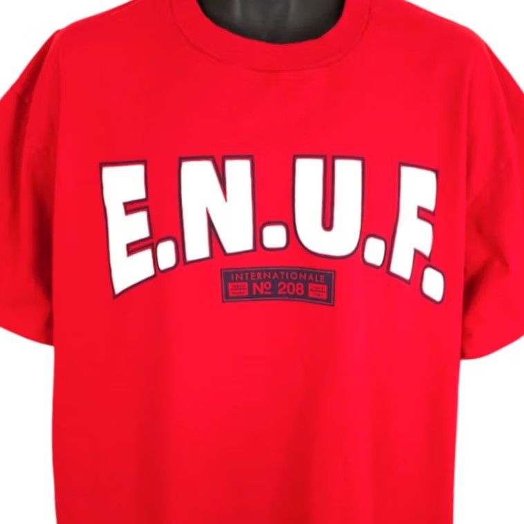 Vintage VINTAGE ENUF T Shirt Mens 2XL Red 80s 90s Streetwear Made In USA T-Shirt Mens Red 80s 90s Streetwear ENUF Size US XXL / EU 58 / 5 - 2 Thumbnail