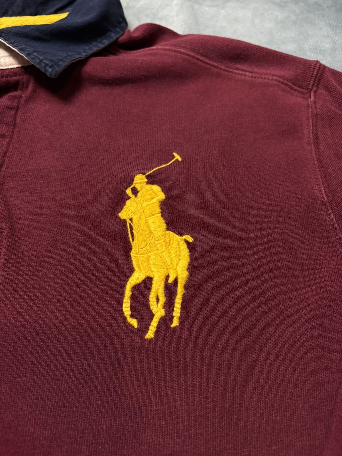 Polo Ralph Lauren × Vintage Ralph Lauren Big Pony Rugby Shirt Maroon / Yellow – Size L Size US L / EU 52-54 / 3 - 2 Thumbnail