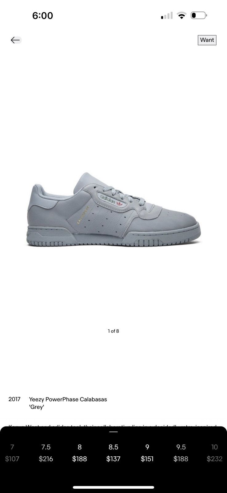 Yeezy Yeezy PowerPhase Calabasas Grey Size US 8.5 / EU 41-42 - 8 Thumbnail