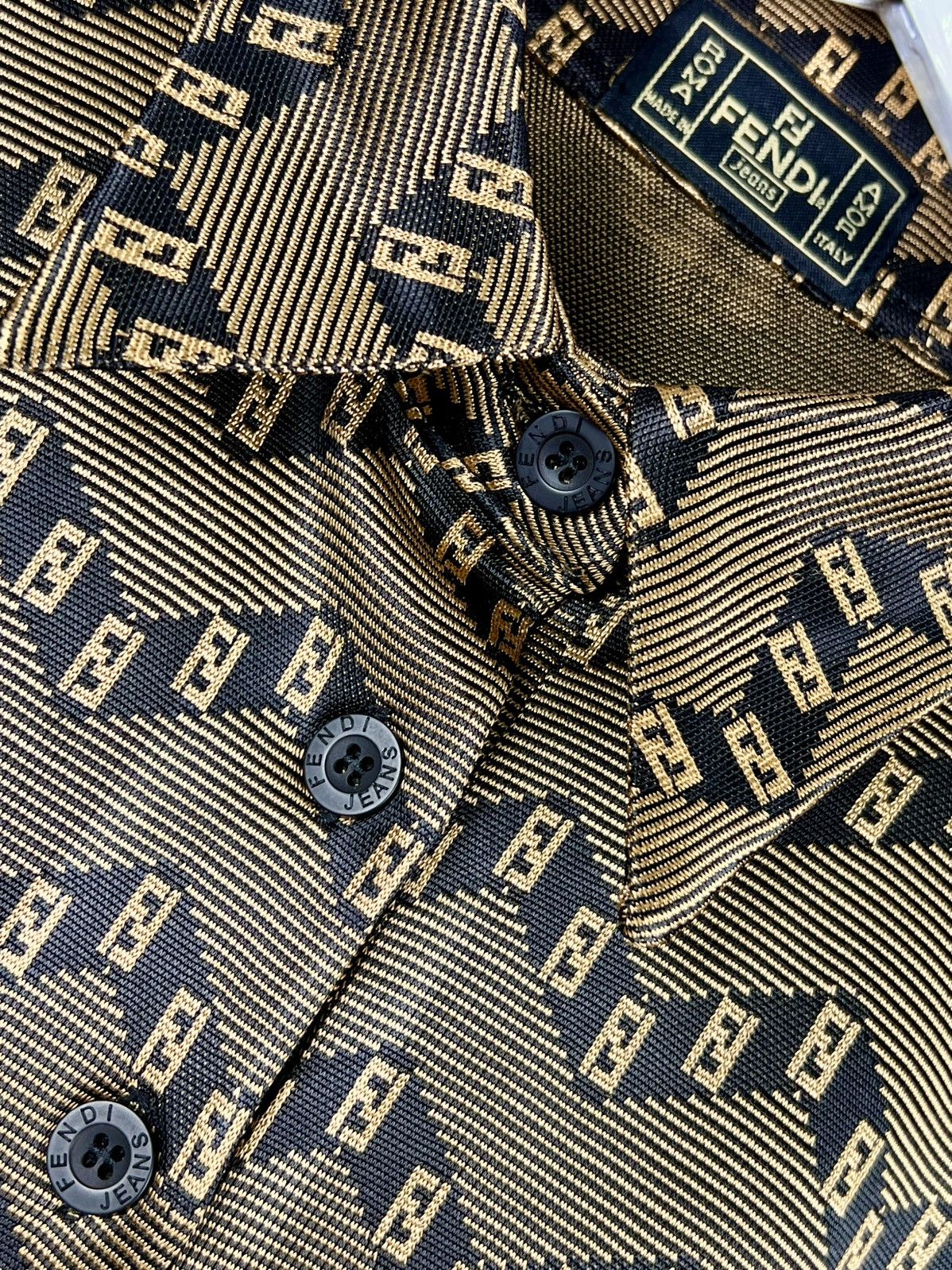 Fendi Fendi zucca polos (vintage) gold/brown tone Size L / US 10 / IT 46 - 3 Thumbnail