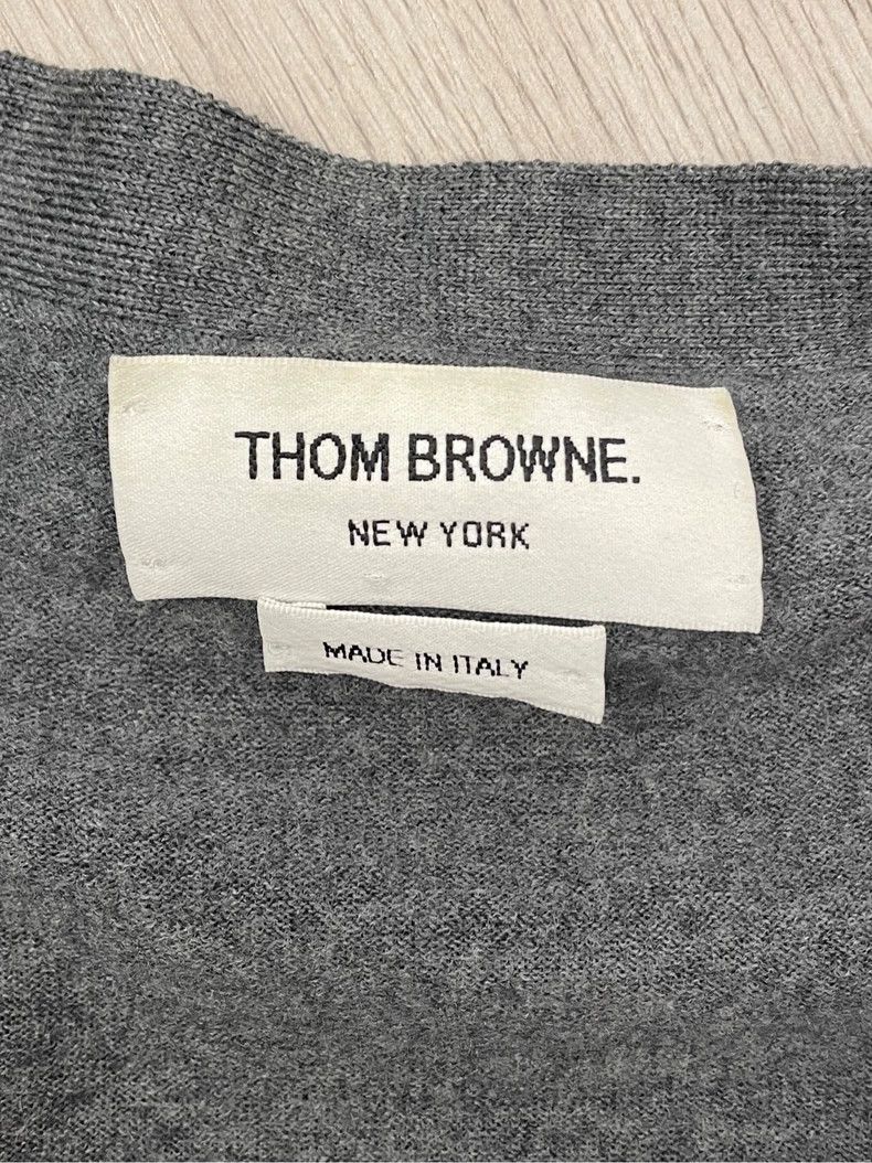 Thom Browne Thom browne Gray four-striped classic wool cardigan jacket Size US L / EU 52-54 / 3 - 5 Thumbnail