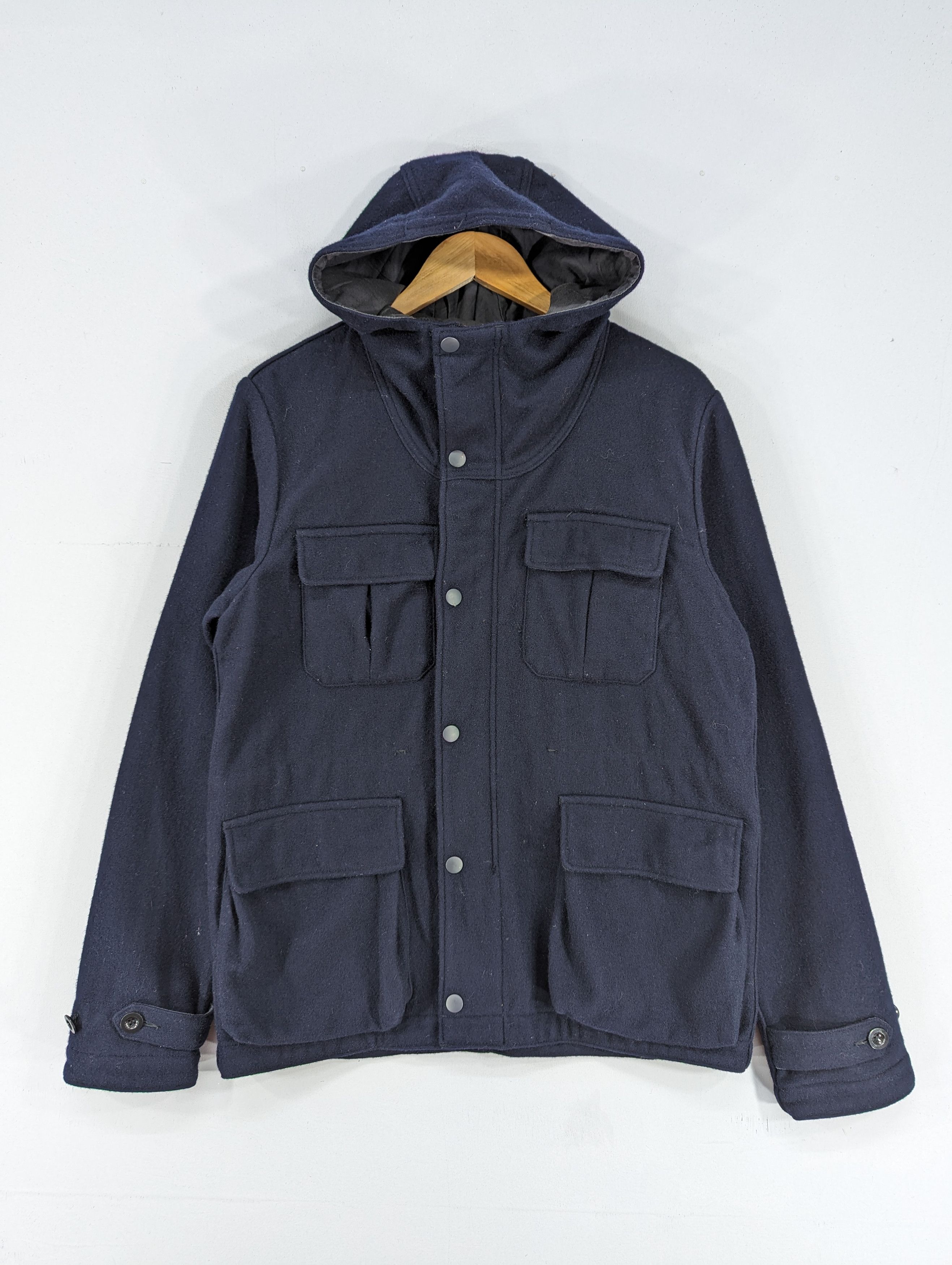 image of Omnigod Japan Wool Zipper Pocket Hooded Jacket, Men's (Size Medium)