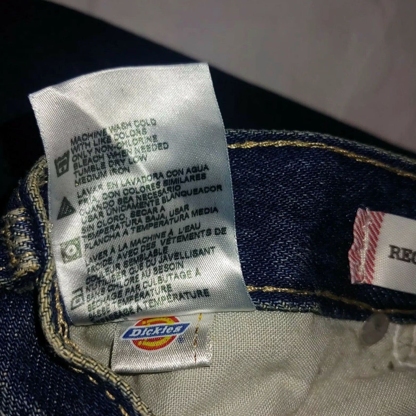 Dickies Dickies Jeans Men 40 x 32 Regular Dark Blue Wash Indigo Workwear Classic Work Denim Pants Straight Relaxed 5-Pocket Mens Blue Size US 40 / EU 56 - 3 Thumbnail