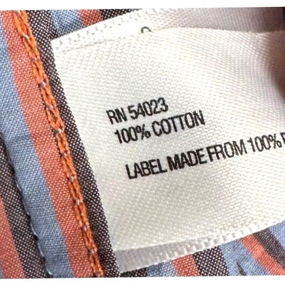 Gap VINTAGE Gap Shirt 2XL Tall Mens Orange Multi Striped Button-Up Long Sleeve Collared 100% Cotton NEW Size US XXL / EU 58 / 5 - 6 Thumbnail