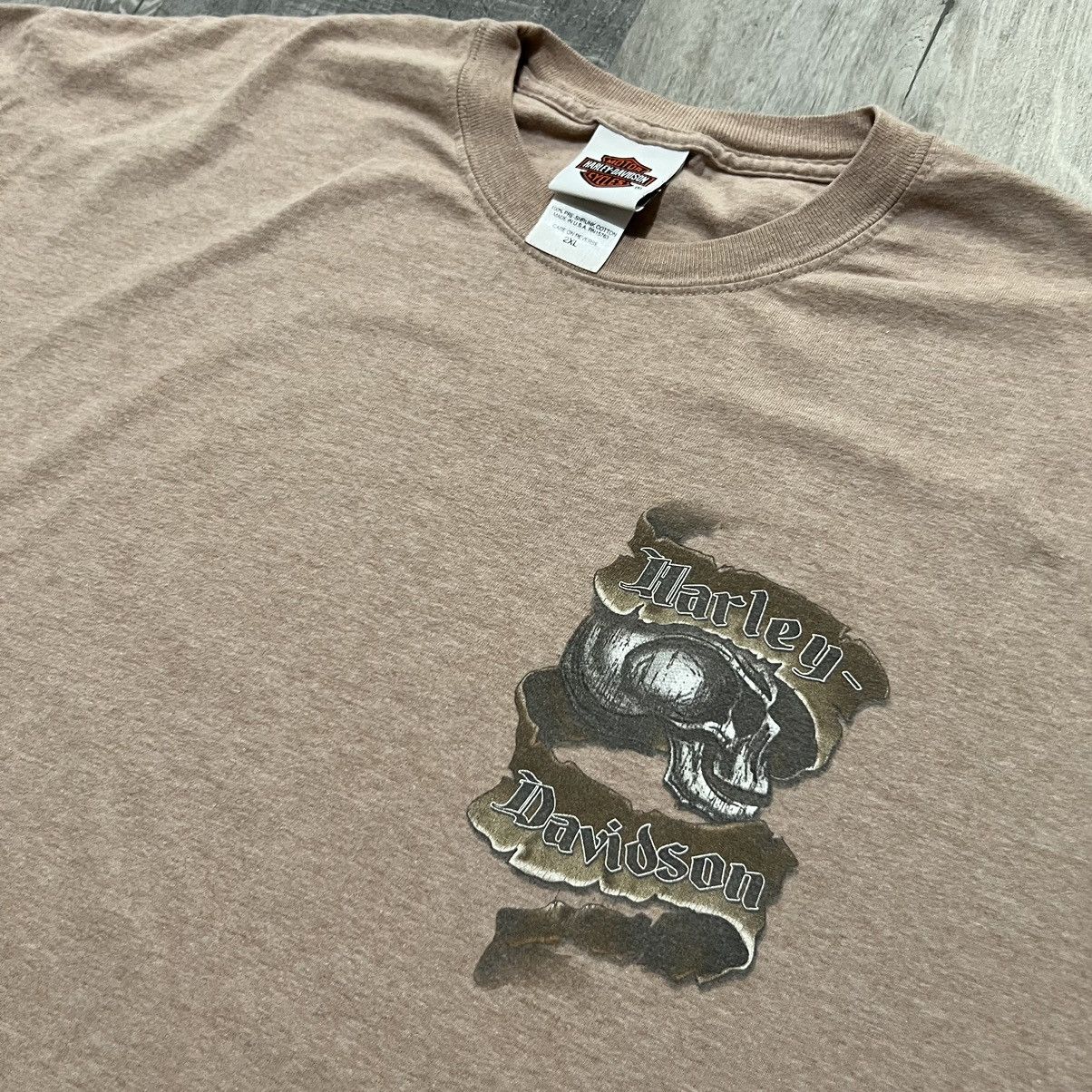 Harley Davidson Harley Davison Low Country Beige Charleston Biker T Shirt Size US XXL / EU 58 / 5 - 3 Thumbnail