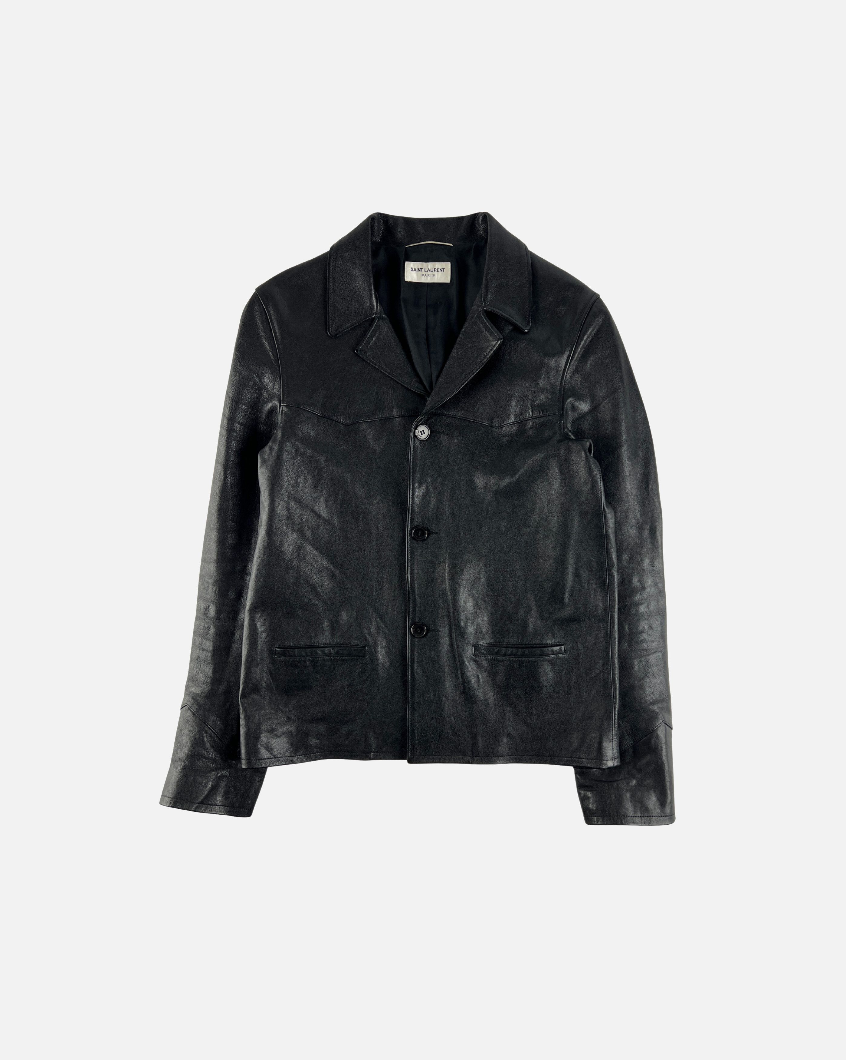 image of Saint Laurent Paris Saint Laurent Fw16 Western Leather Jacket in Black, Men's (Size Small)