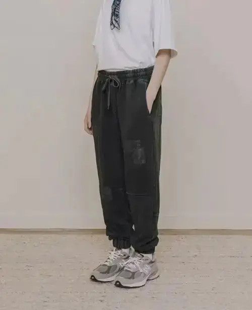 Jean 20AW Indigo Union Japan Dark Grey Patchwork Smiley Pants Size US 31 - 2 Thumbnail
