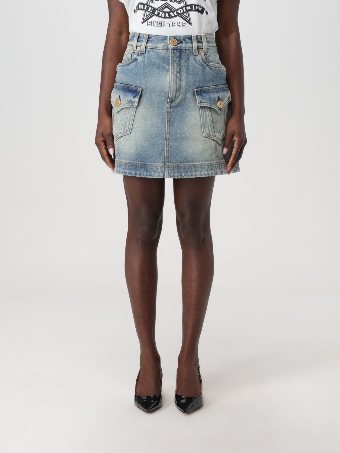 image of Balmain Skirt Woman Blue, Women's (Size 26)