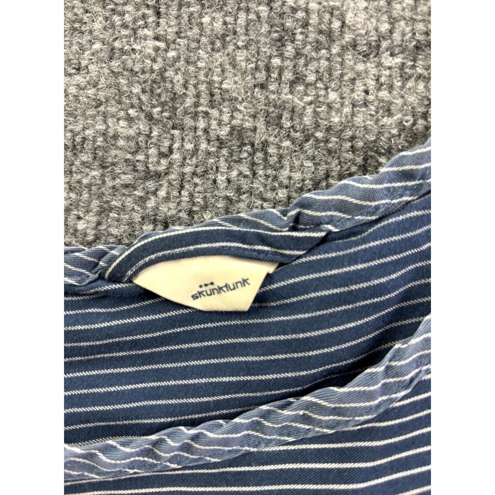 Vintage Skunkfunk Dress Womens 3 Blue Stripe Short Sleeve T Shirt Casual Lyocell Zip Dress Size XS / US 0-2 / IT 36-38 - 2 Thumbnail