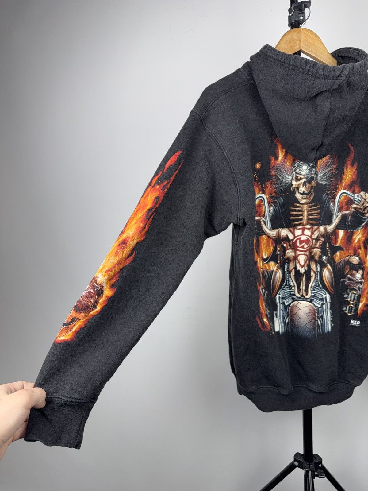 Harley Davidson Flaming Skull Biker Zip Hoodie Chopper Motorcycle Graphic Size US M / EU 48-50 / 2 - 13 Thumbnail
