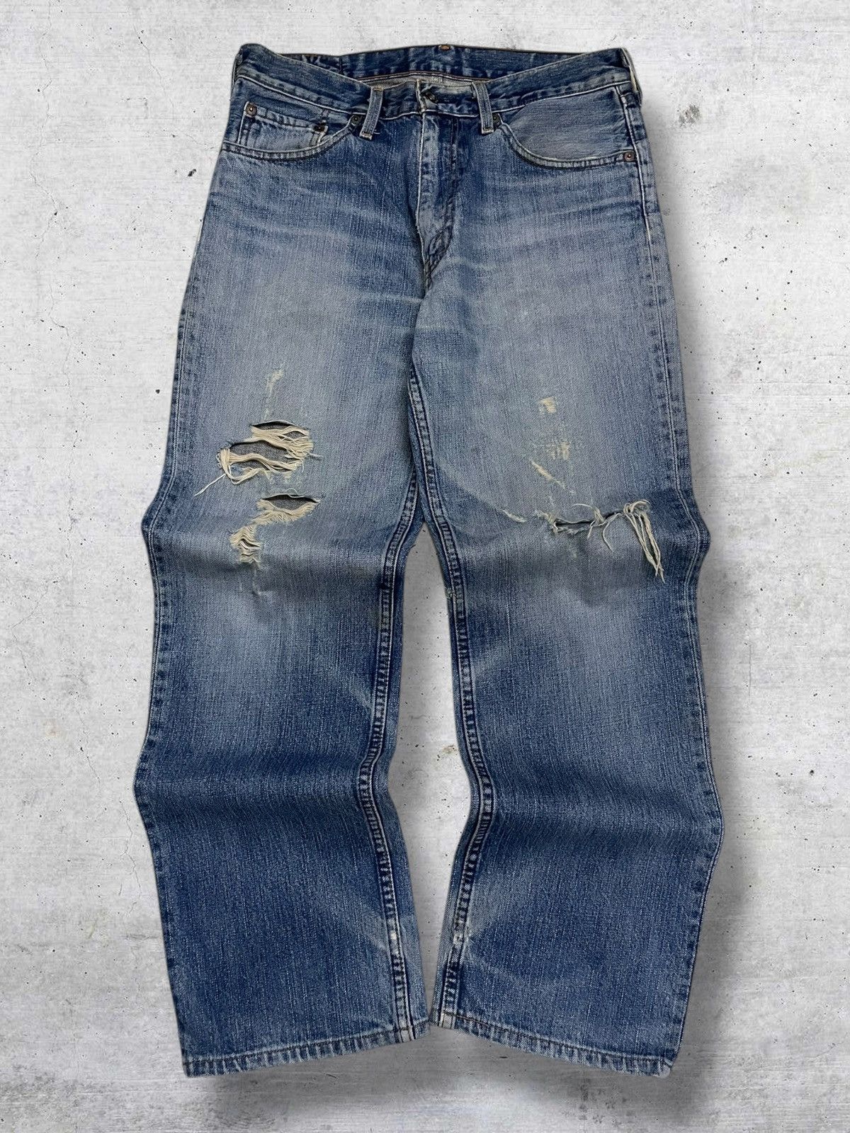 Levi's Vintage Clothing VINTAGE 502 LEVIS USA DESIGNER 90S RIPPED OG GRUNGE DENIM Size US 30 / EU 46 - 1 Thumbnail