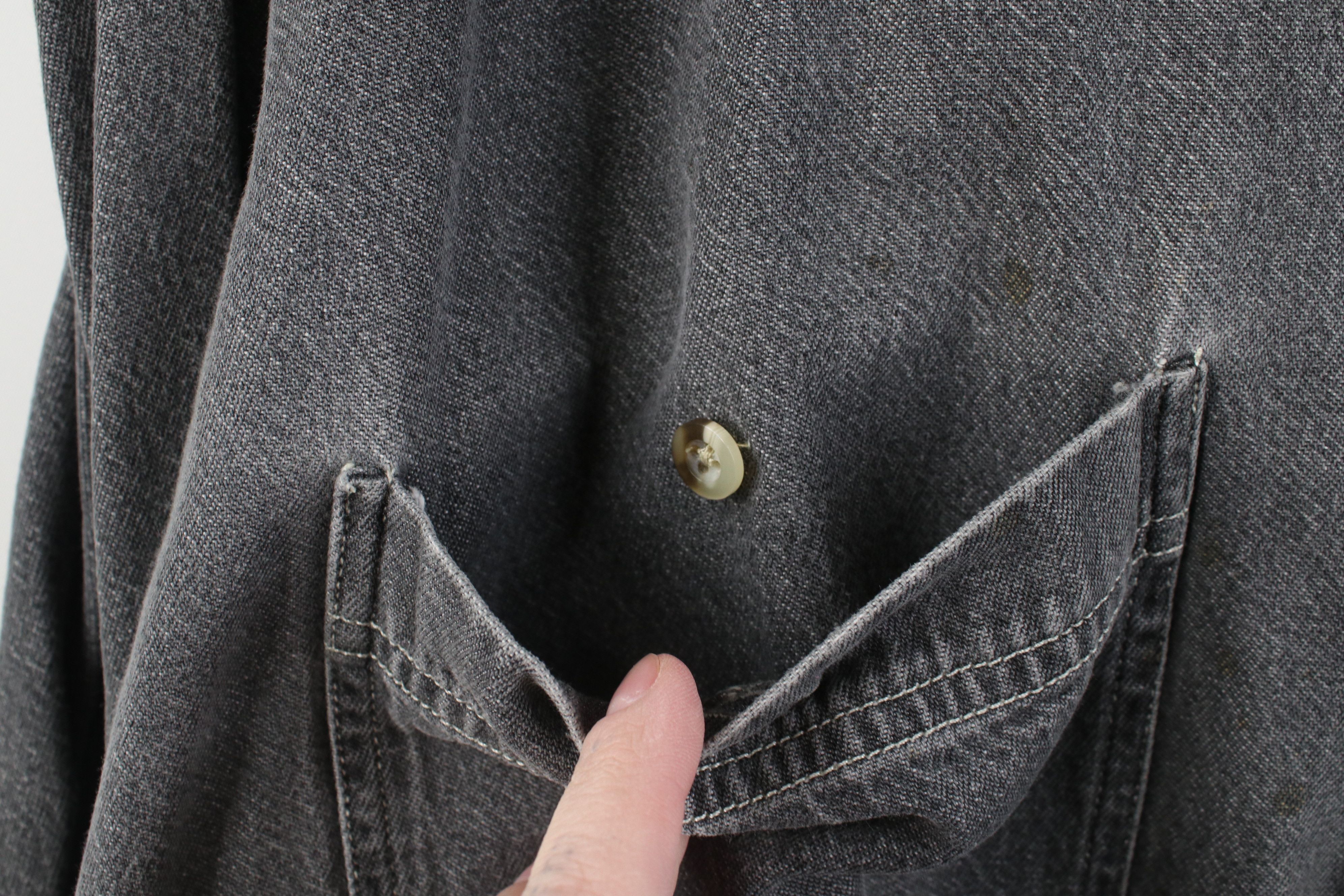 Timberland Vintage 90s Timberland Baggy Stonewash Denim Button Shirt Size US XL / EU 56 / 4 - 7 Thumbnail