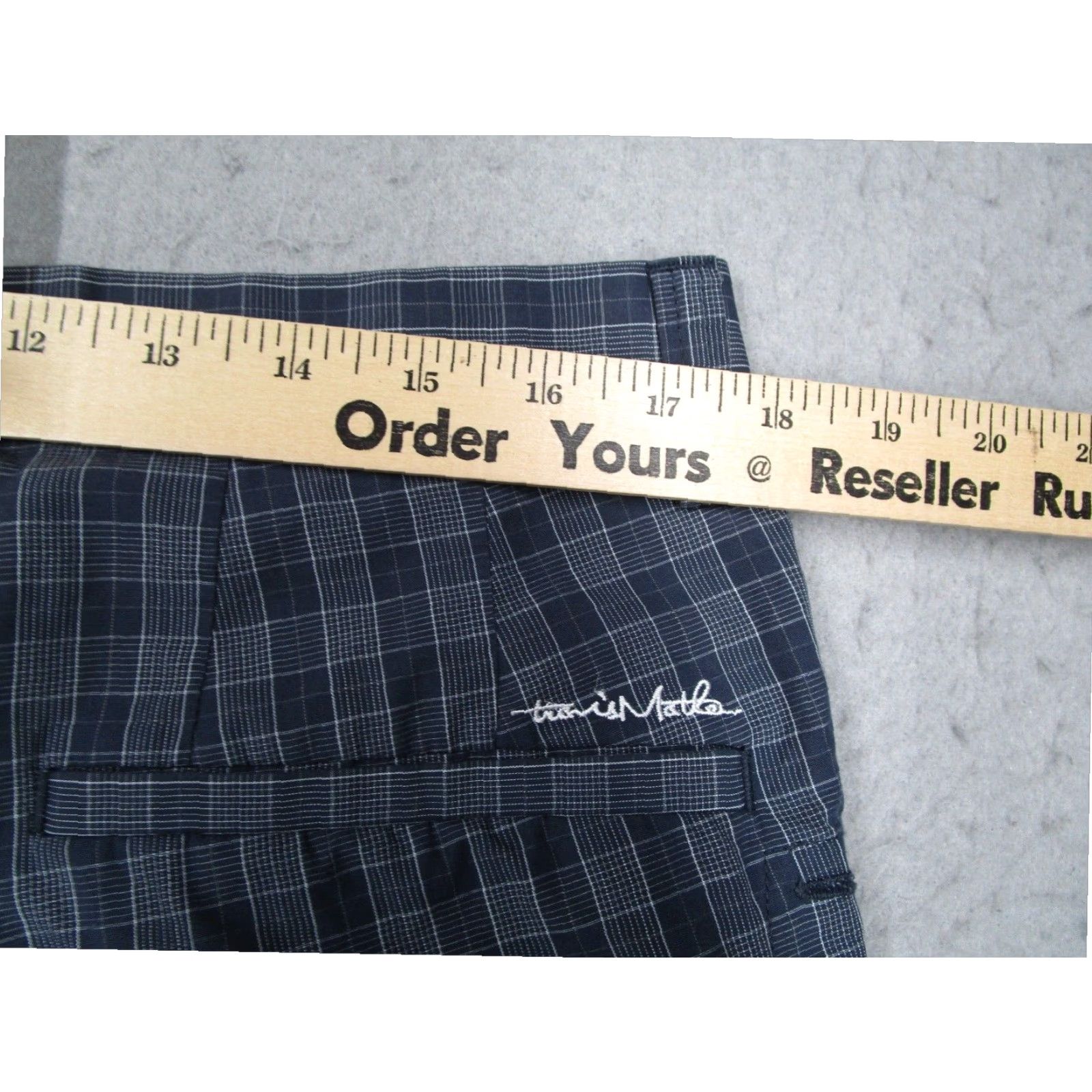 TravisMathew Travis Mathew Mens 36 Blue Plaid Chinos Pants Flat Front Golf Regular Fit Size US 36 / EU 52 - 4 Thumbnail