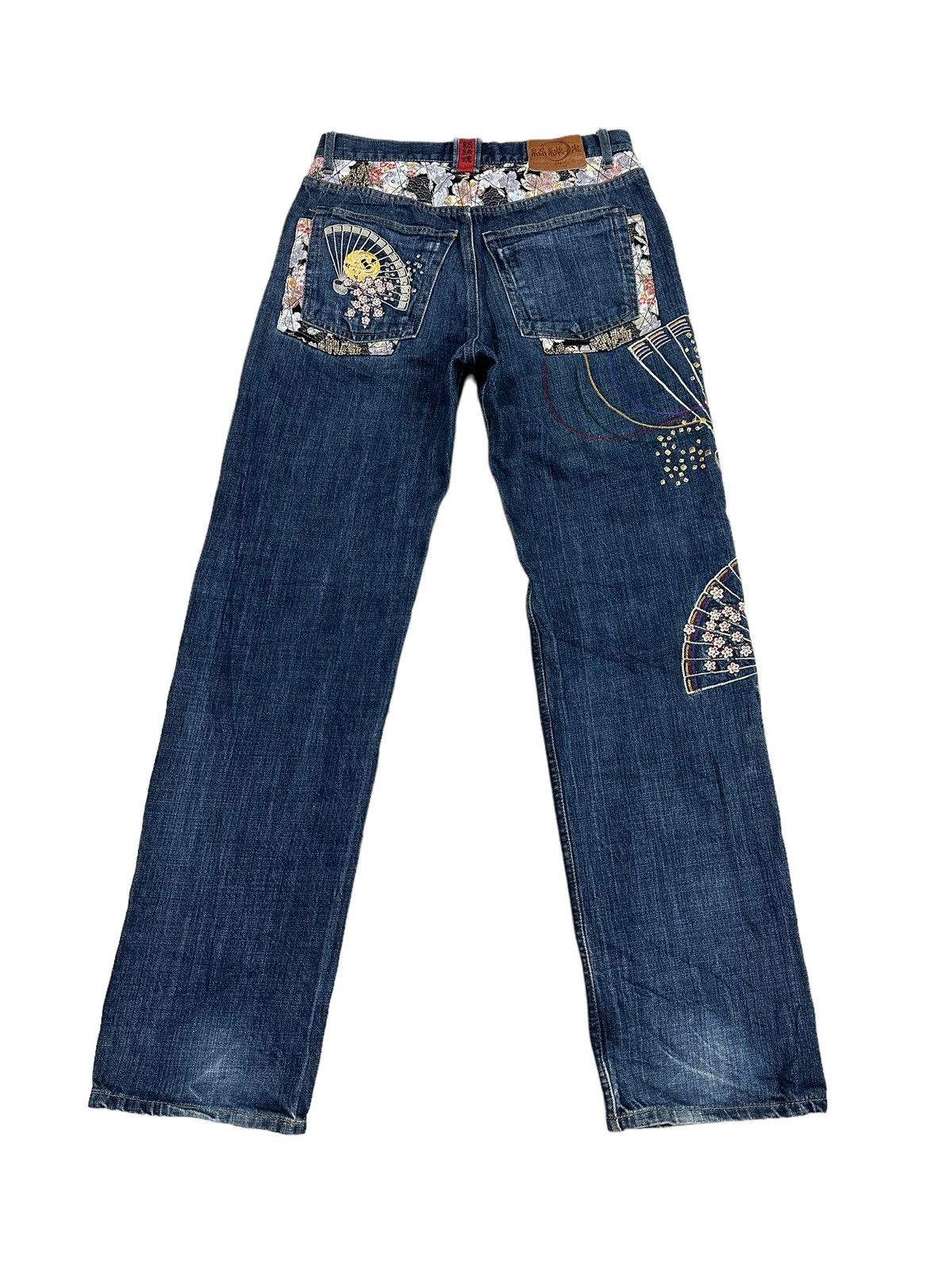 Japanese Brand KARAKURI EMBROIDERY DENIM JEANS Size US 30 / EU 46 - 7 Thumbnail