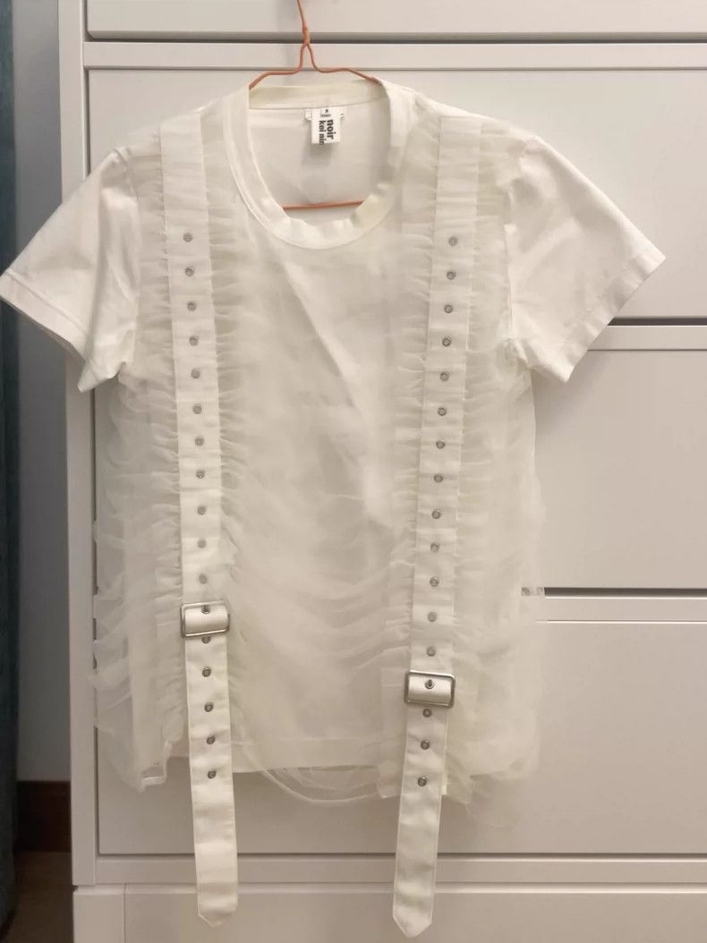 CDG Noir Mesh Strap Short Sleeve T-Shirt - dmc