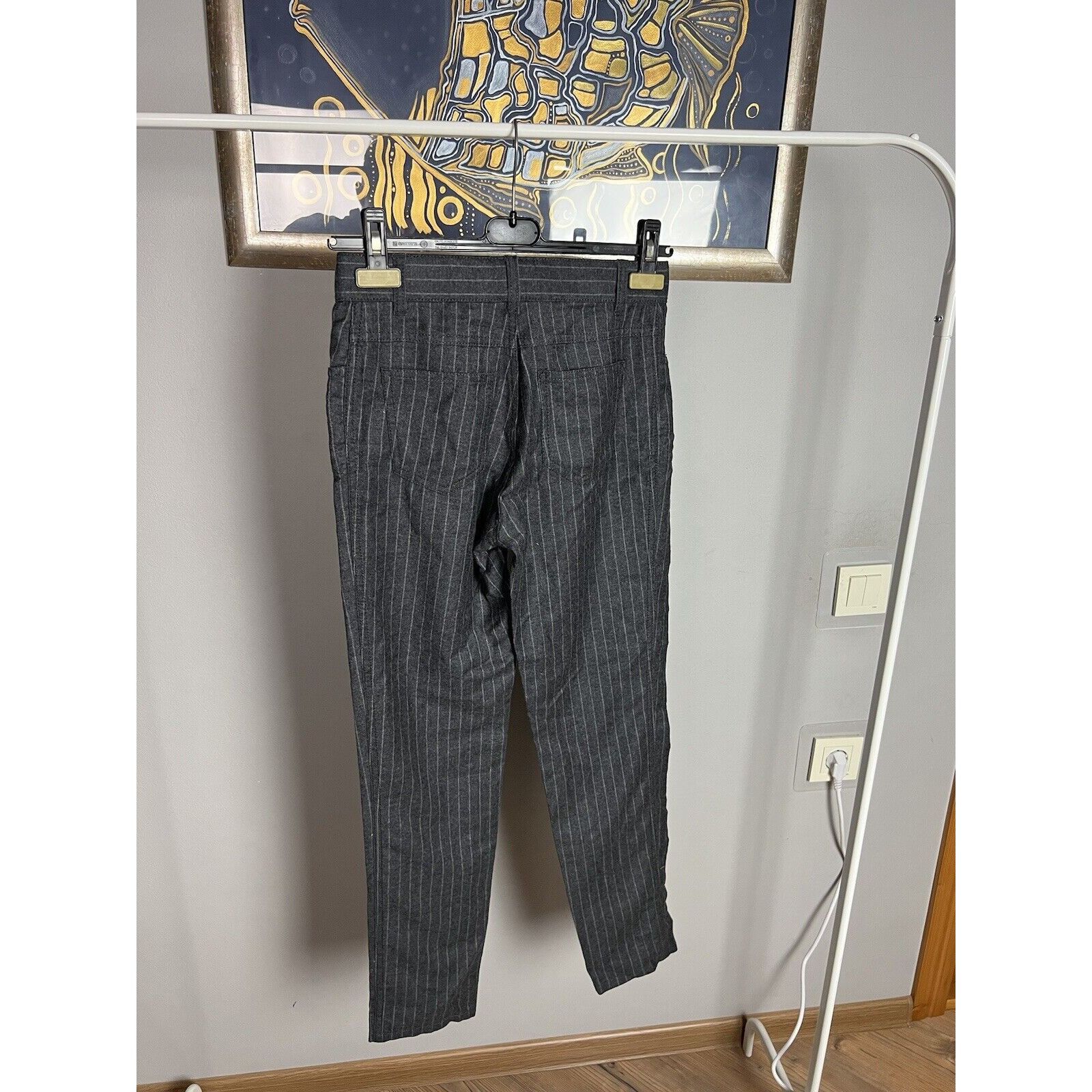 Tom Ford MINT! Tom Ford Gray Striped Women`s Wool Pants Size 36 Size 25" / US 0 / IT 36 - 5 Thumbnail