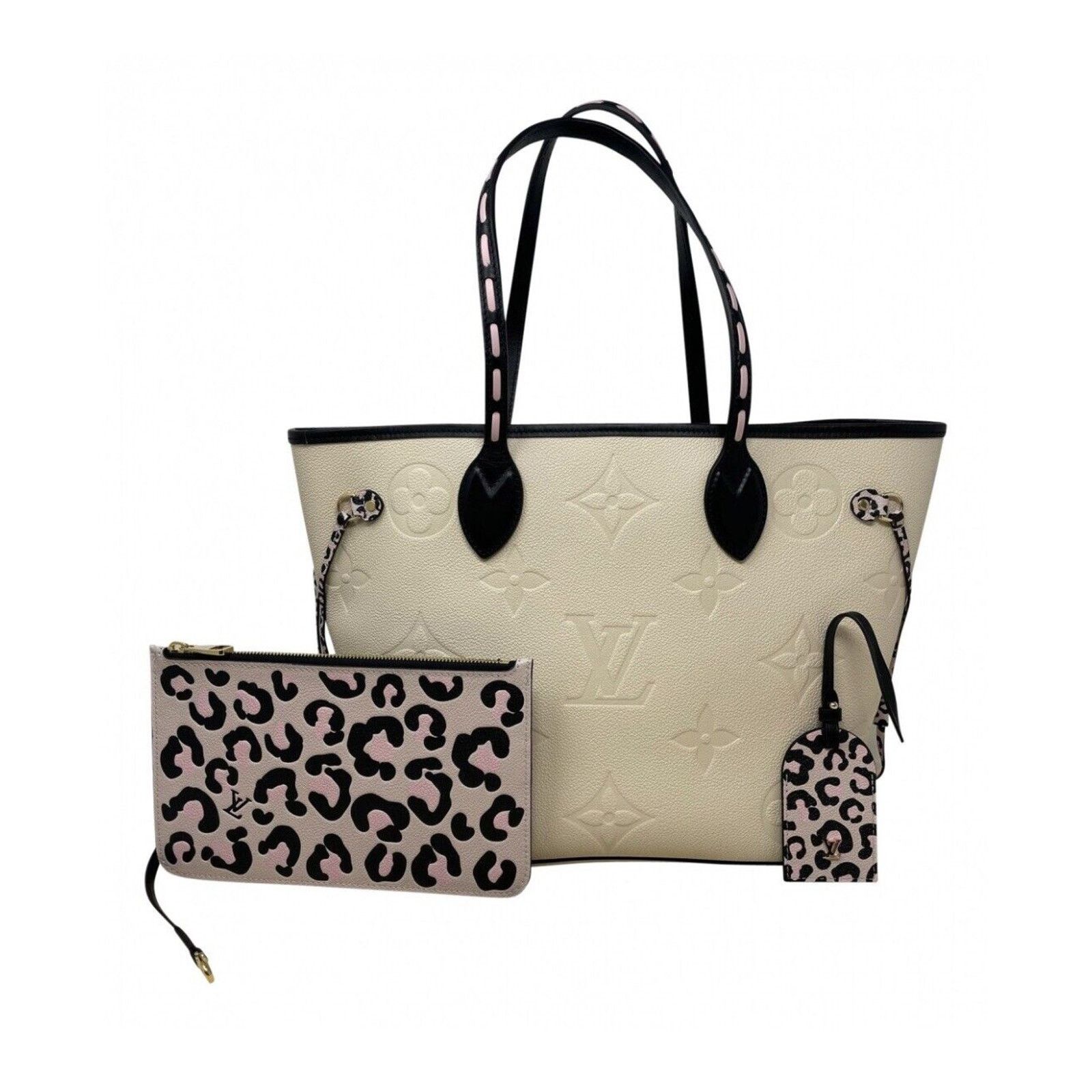 Louis Vuitton Louis Vuitton Neverfull Wild At Heart MM Ivory Leather Size ONE SIZE - 13 Thumbnail