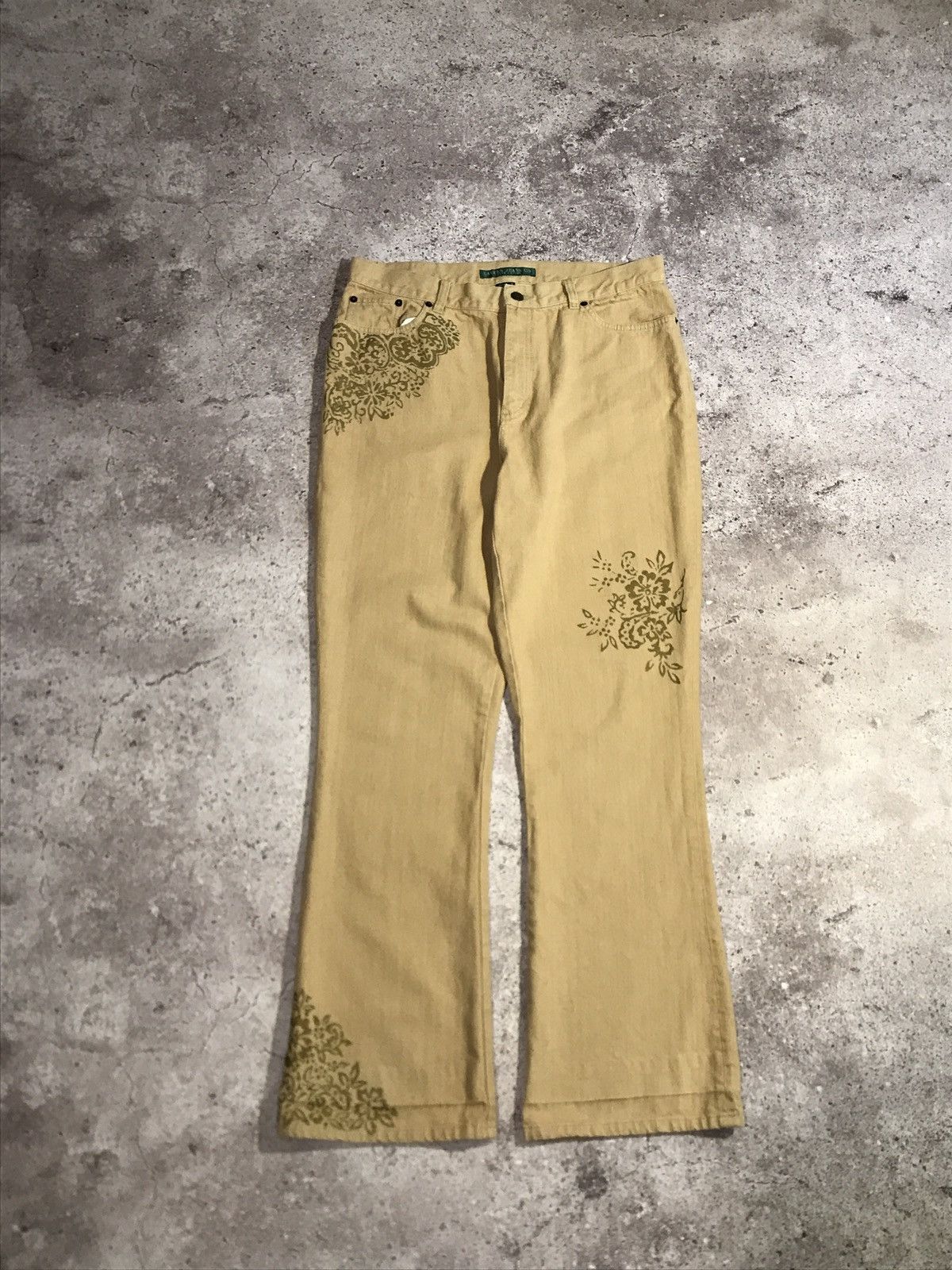 Polo Ralph Lauren × RRL Ralph Lauren × Vintage Vintage 90s Jeans Polo Ralph Lauren Flared Graphic Print Size 34" / US 12 / IT 48 - 1 Thumbnail