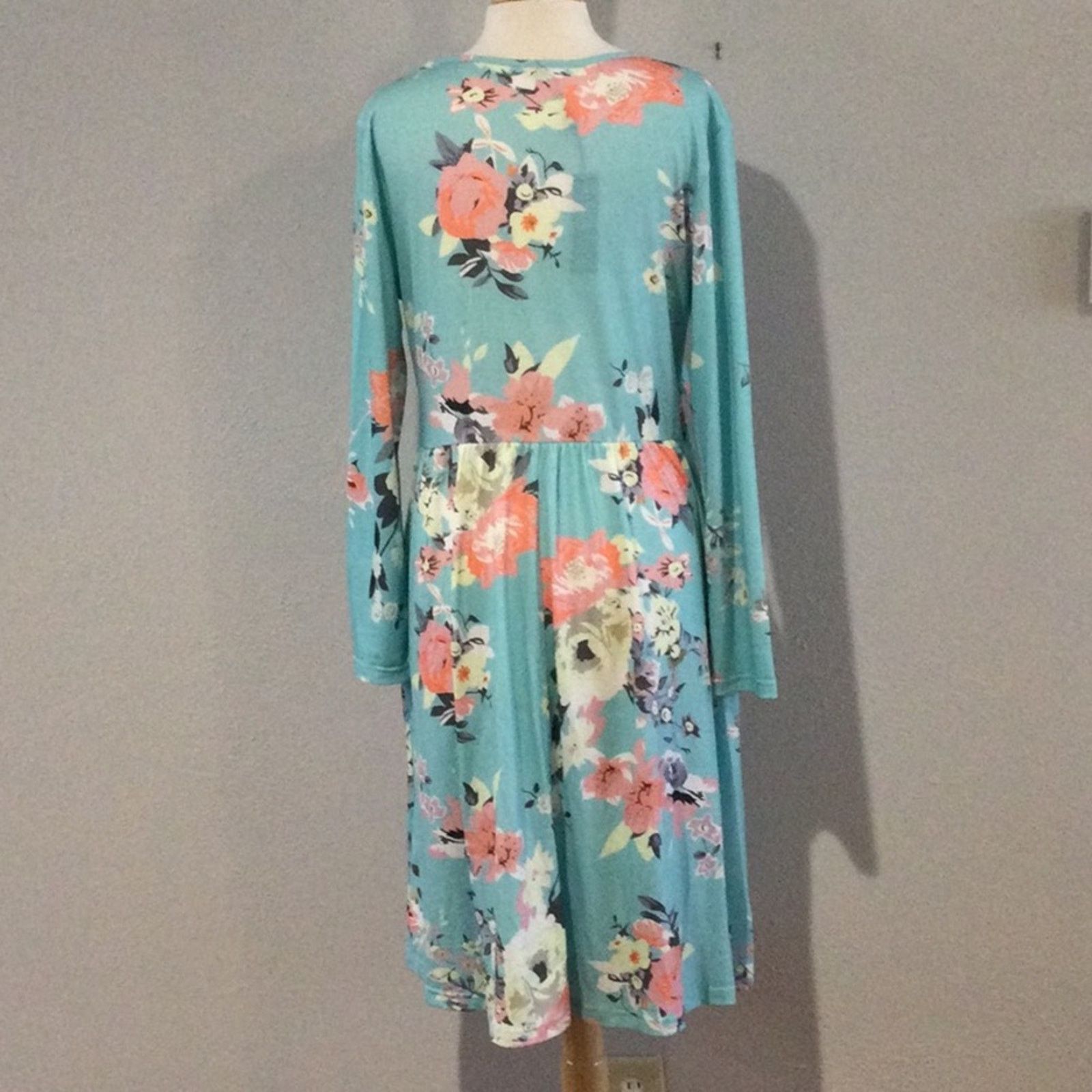 Other Ouges Blue Floral V-Neck Wrap Waist Knee Length Dress XL Size XL / US 12-14 / IT 48-50 - 9 Thumbnail