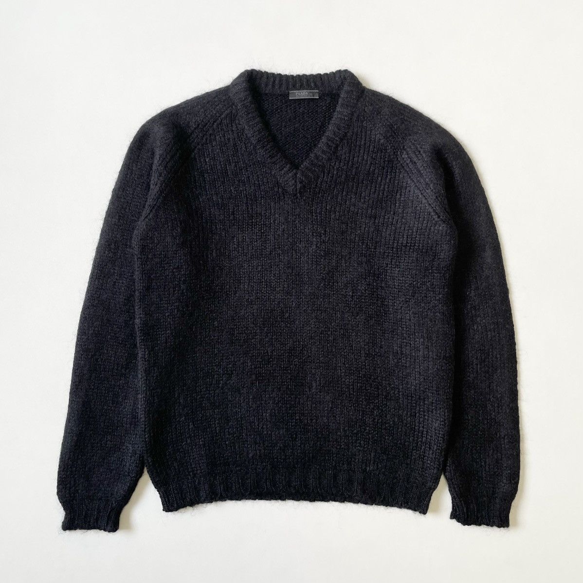 Prada Mid 2000s Black Mohair Wool Sweater Size US L / EU 52-54 / 3 - 1 Thumbnail