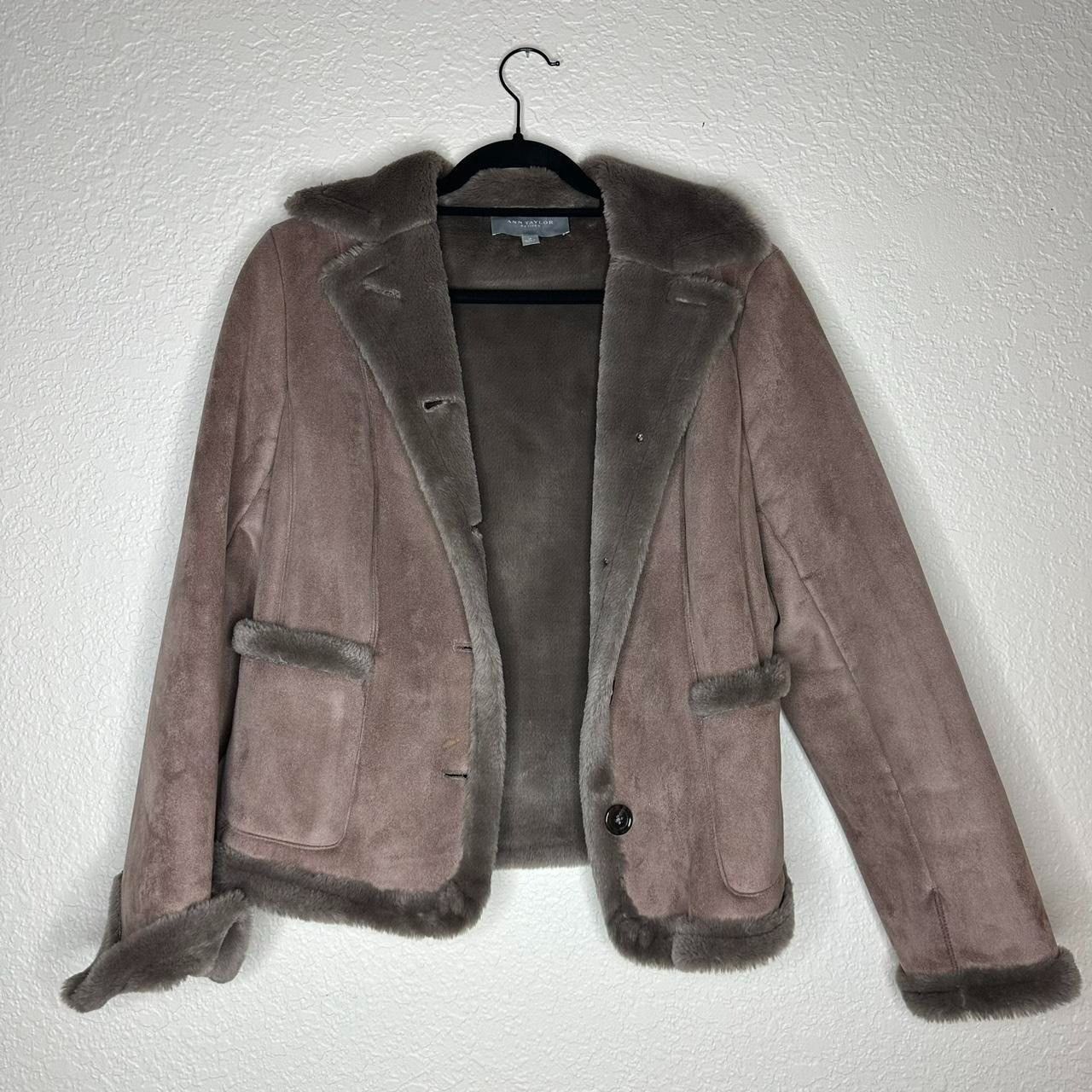 Ann Taylor Vintage Ann Taylor Suede Faux Fur Coat Size S / US 4 / IT 40 - 2 Thumbnail