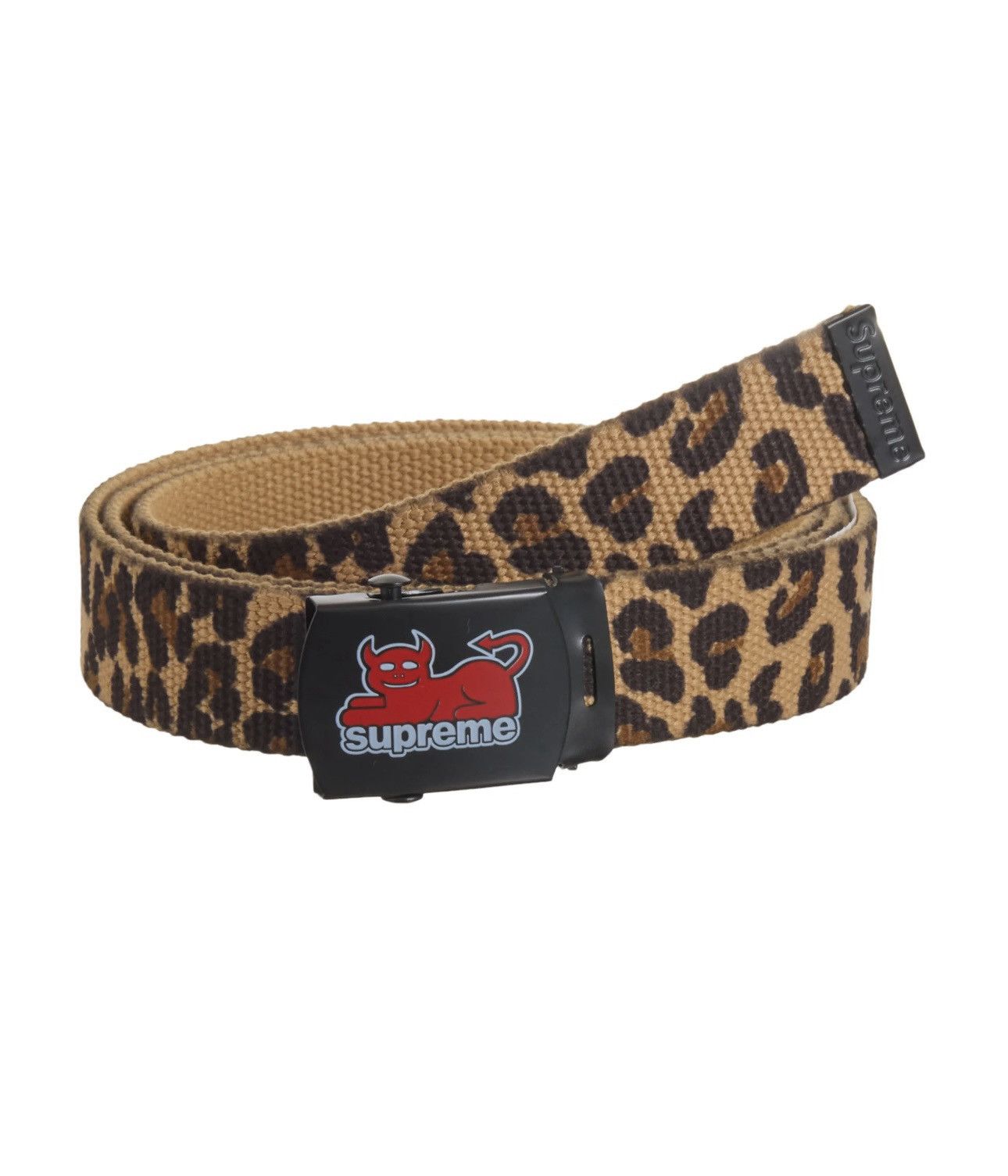 image of Supreme Toy Machine Webbing Belt in Leopard, Men's