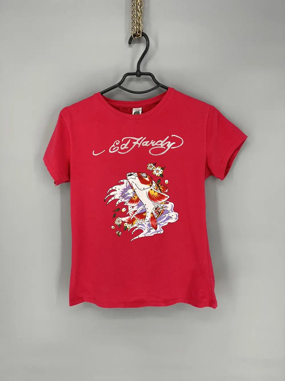 Christian Audigier Vintage Ed Hardy Women’s Rhinestones T-Shirt Size XL / US 12-14 / IT 48-50 - 1 Thumbnail