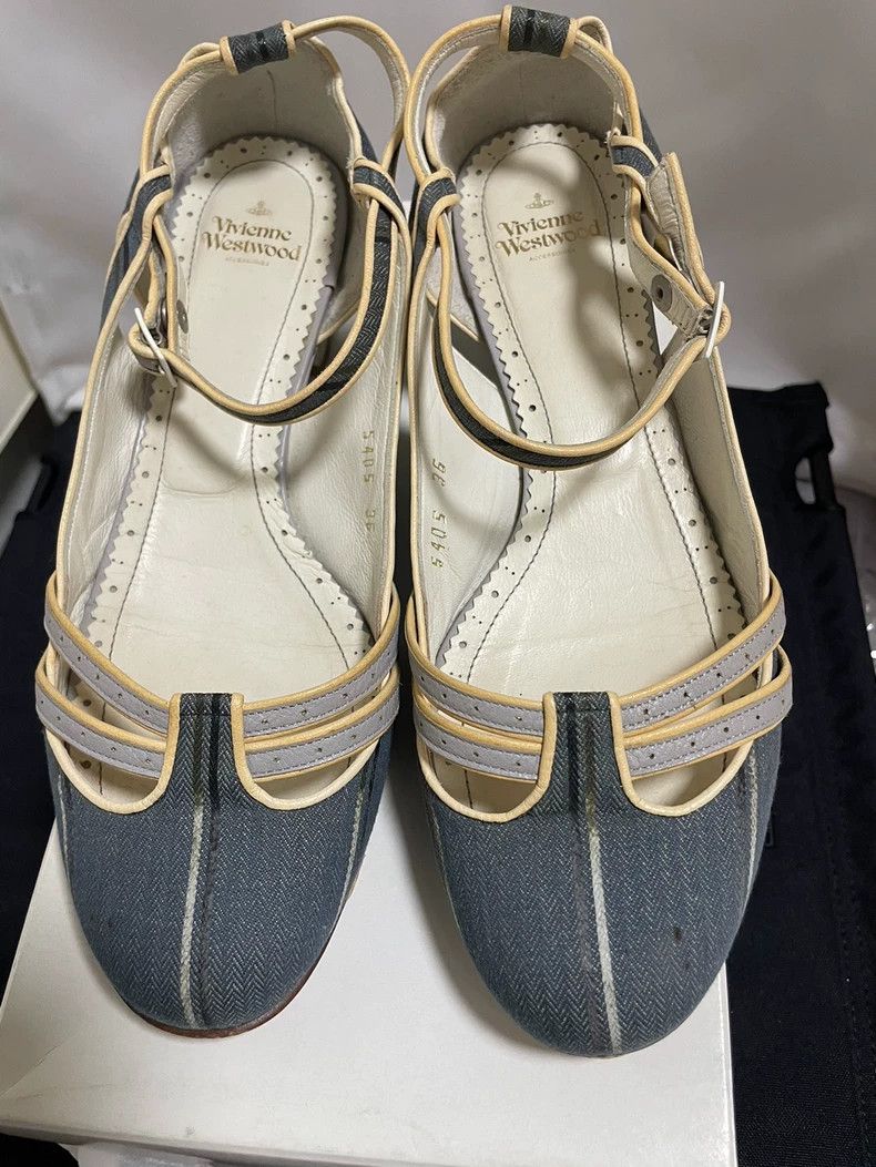 Vivienne Westwood Vivienne Westwood Denim Patchwork Mary Jane Single Shoes Size US 5.5 / IT 35.5 - 4 Thumbnail