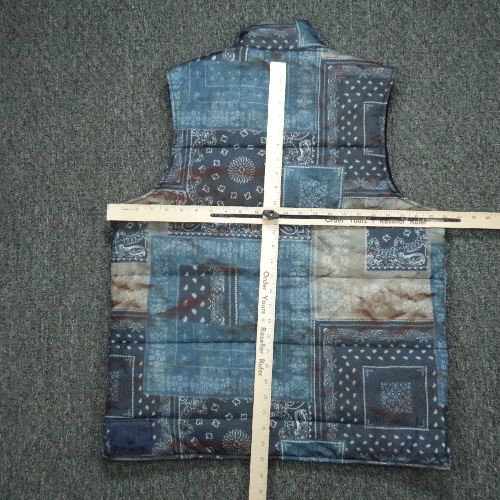 Vintage VINTAGE Birdwell Beach Britches Vest Mens Large Blue Bandana Patchwork Corduroy Lined Size US L / EU 52-54 / 3 - 7 Thumbnail